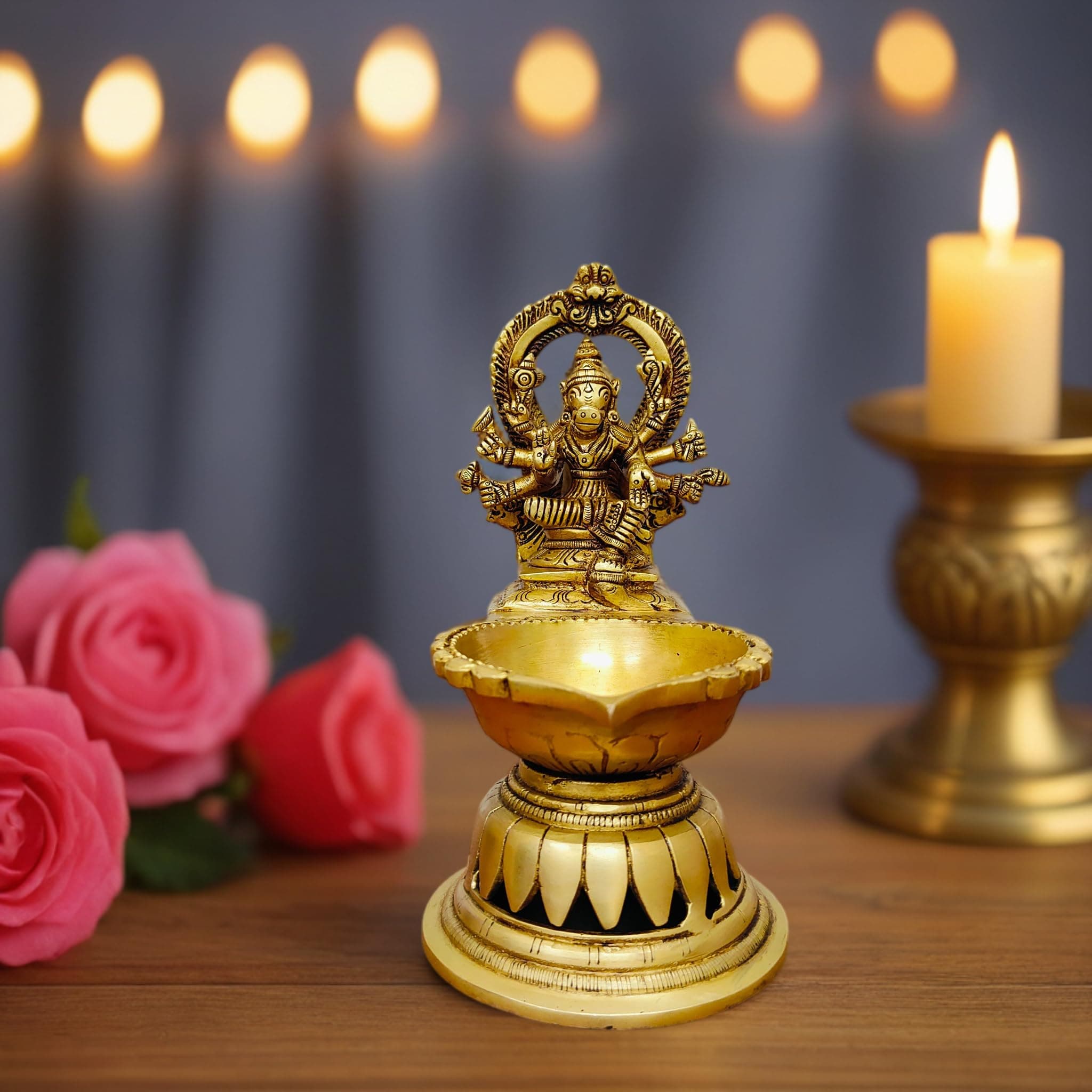 RAMA METAL Brass Varahi Amman Vilakku/Diya