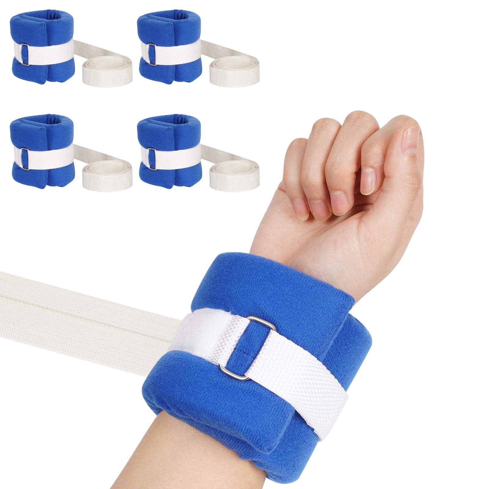 Ibnotuiy 4Pcs Medical Restraints Patient Hospital Bed, Blue