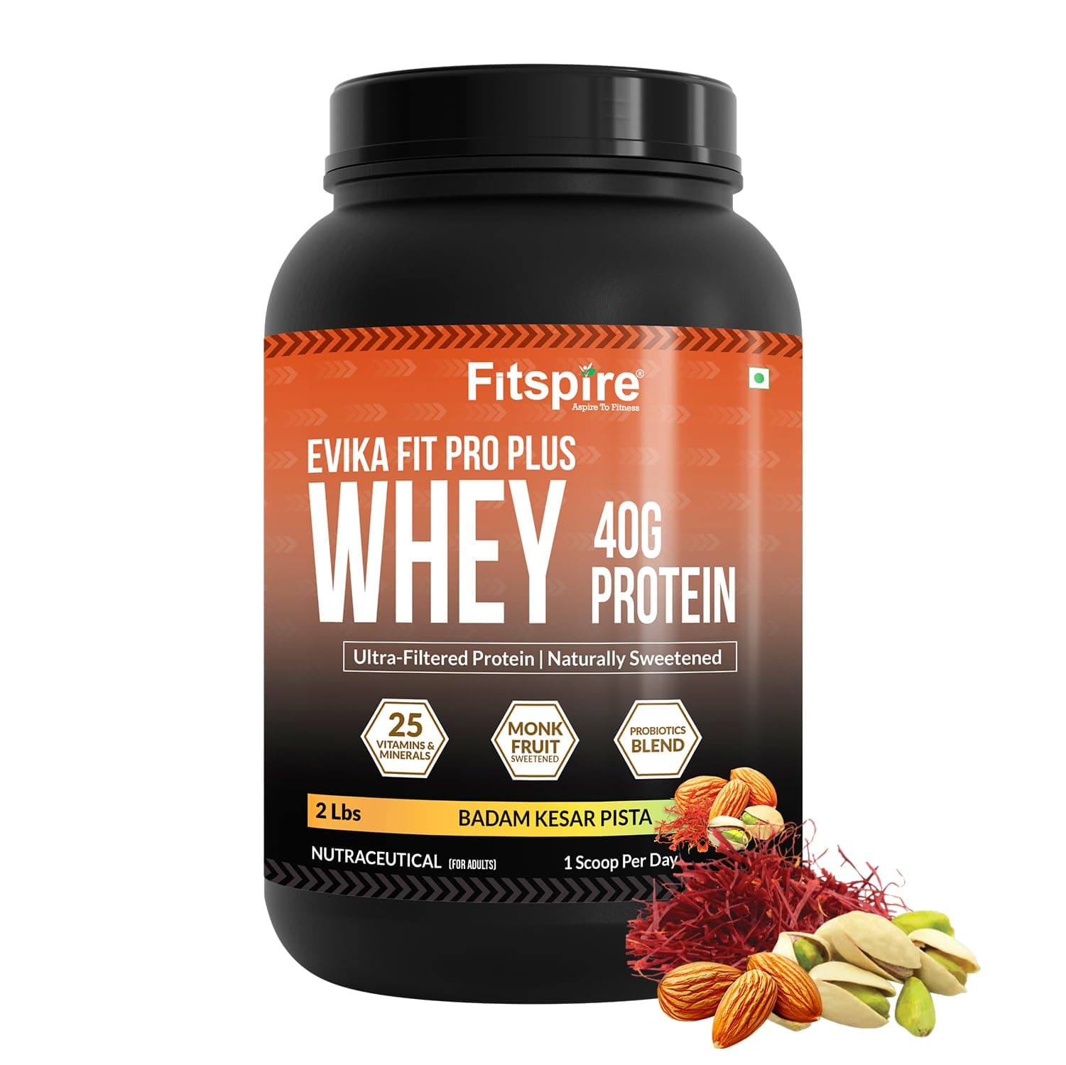 Fitspire Evika Fit Kesar Pista Whey Protein Powder 2 Lbs
