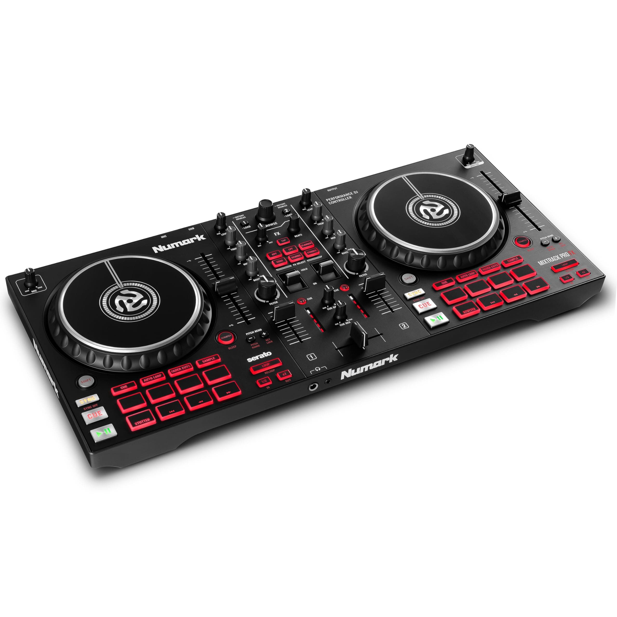 Numark Mixtrack USB Pro DJ Mixer Controller, Black