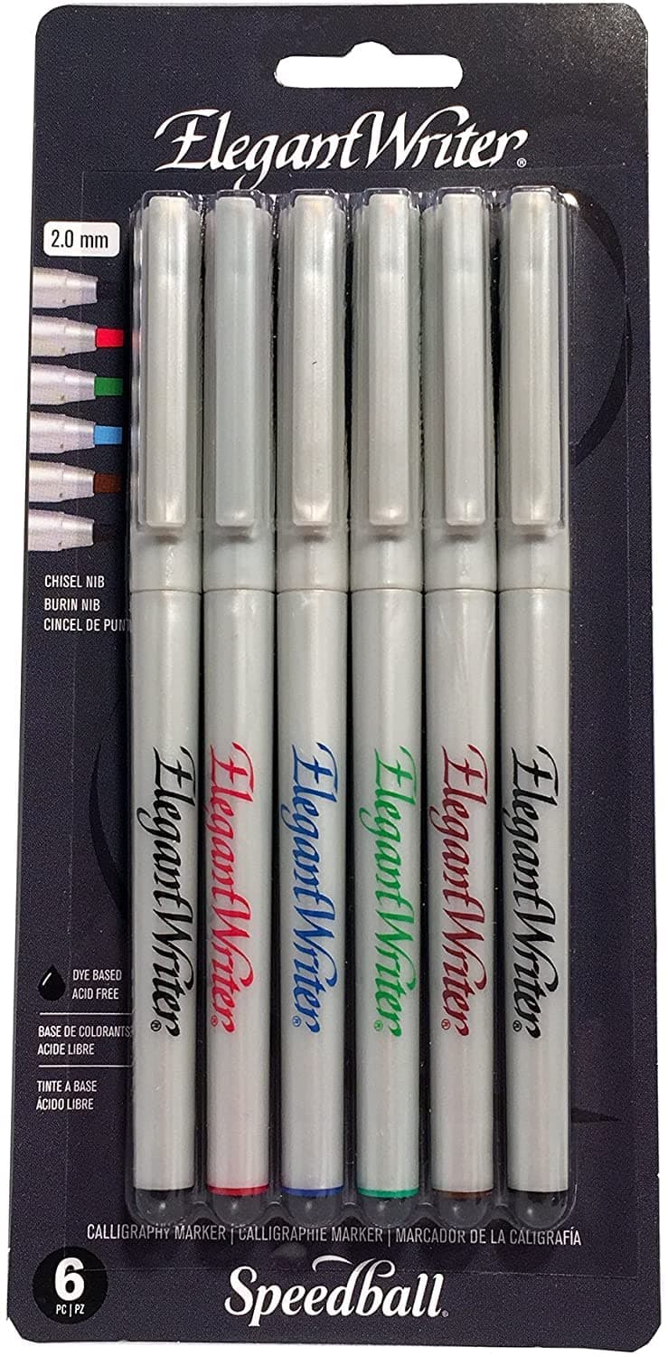 Speedball Elegant Writer 6 Fine Calligraphy Markers Set
