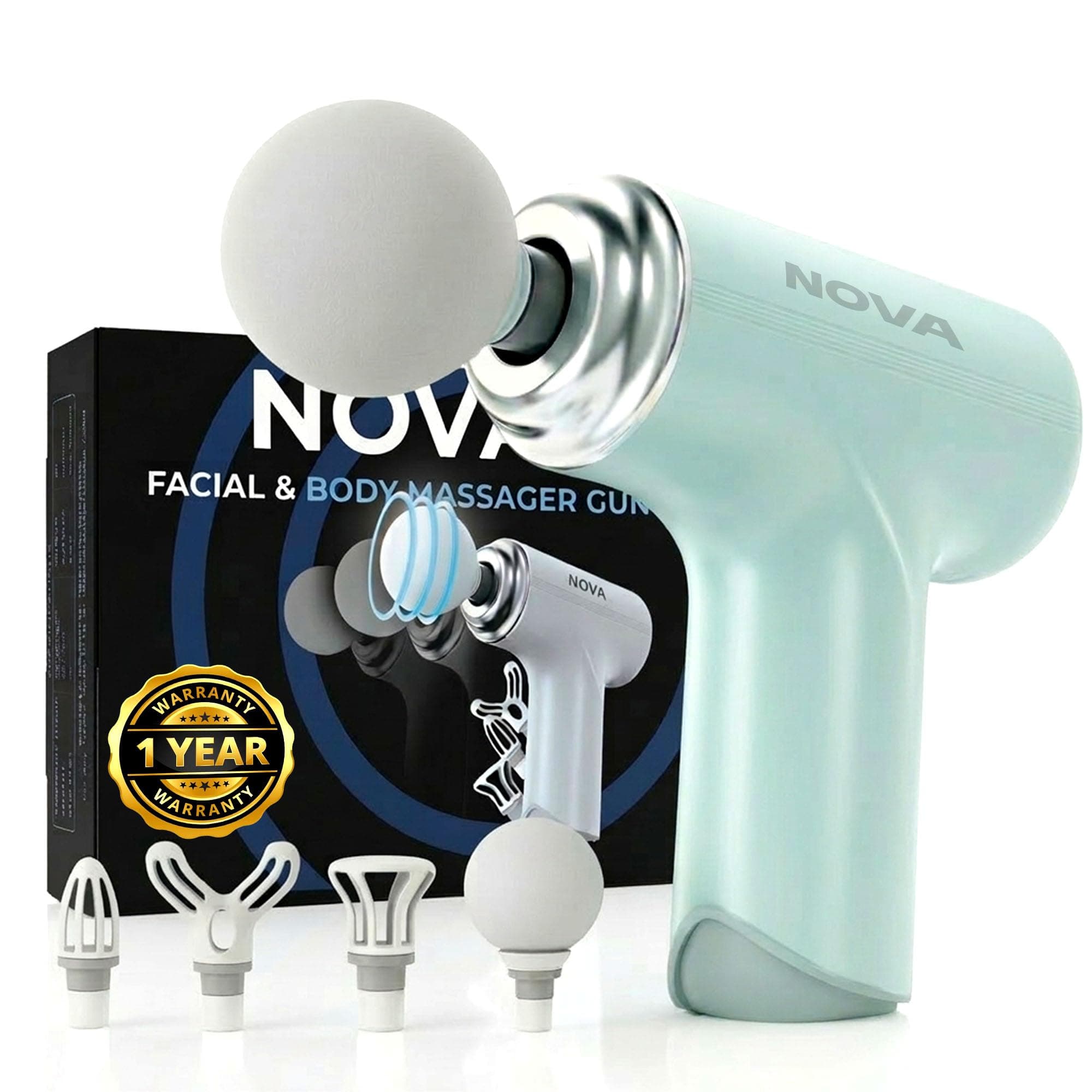 Massager Gun For Pain Relief | 1 Year Warranty | Massager Machine & Massage Gun With 4 Attachments | Body Massager Machine For Pain Relief