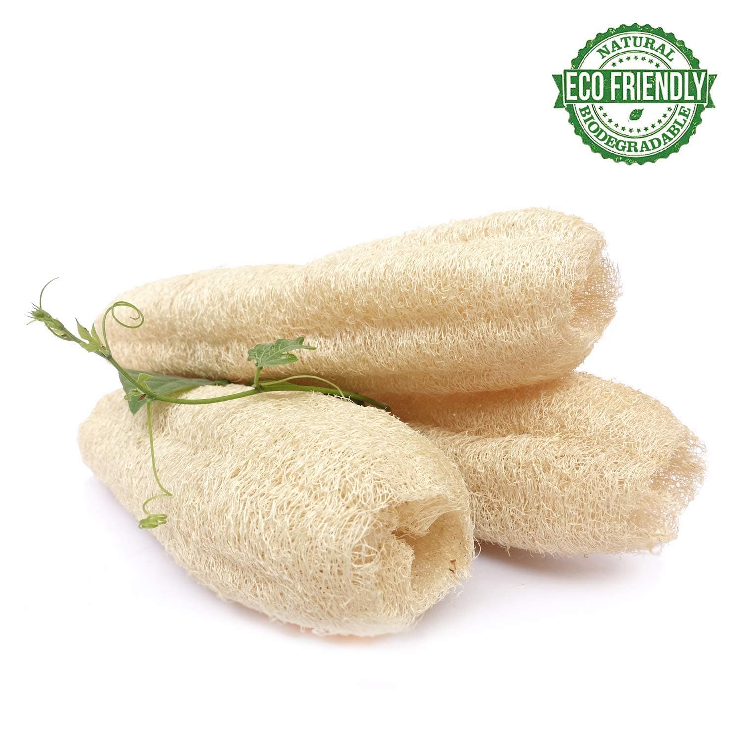 jeoga® Pack of 3 Combo, Organic Exfoliating luffa organic eco friendly shower body deep clean exfoliate skin care back scrubber biodegradable bathroom accessories washcloth set tools hygiene personal care unisex