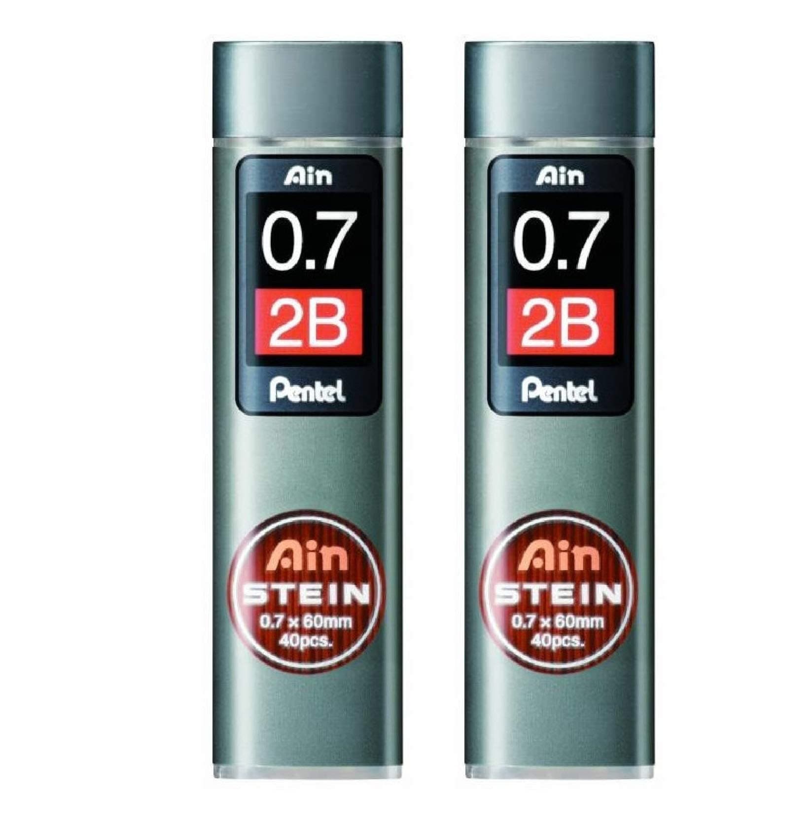 Pentel Ain Stein Mechanical Pencil Lead|Tip Size 0.7 Mm|Lead Of Grade 2B|Pack Of 40 Pcs X 2 Set(C277-2B),Assorted