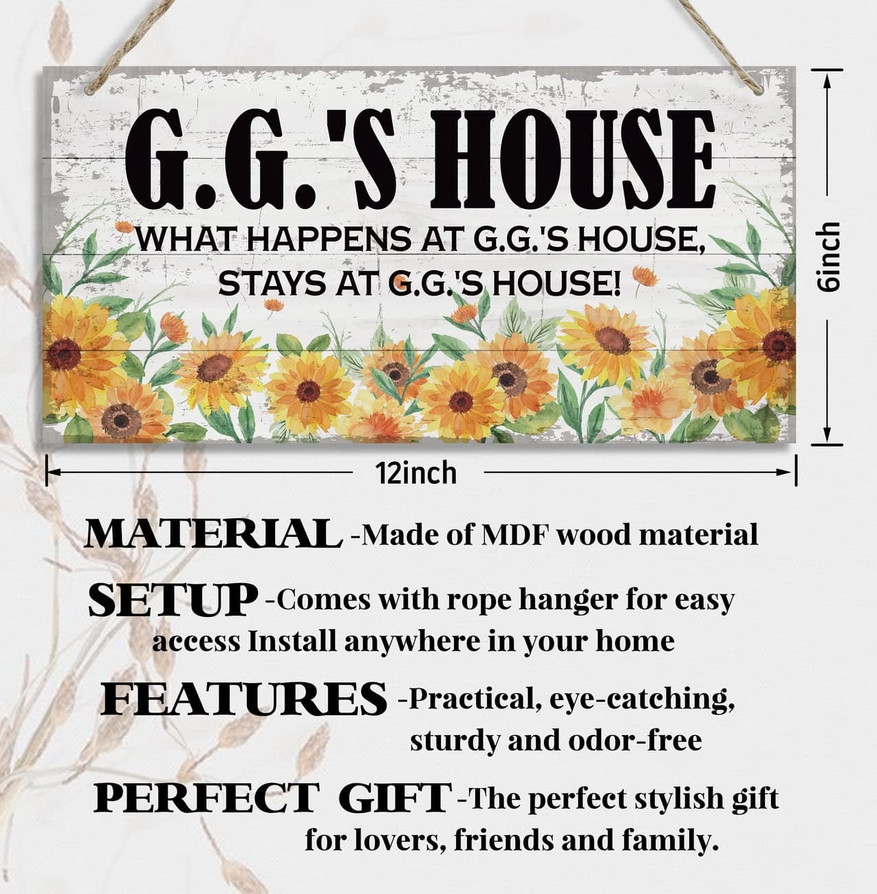 Vintage Gaga's House What Happens at Gaga's House, Stays at Gaga's House Wood Decor Sign