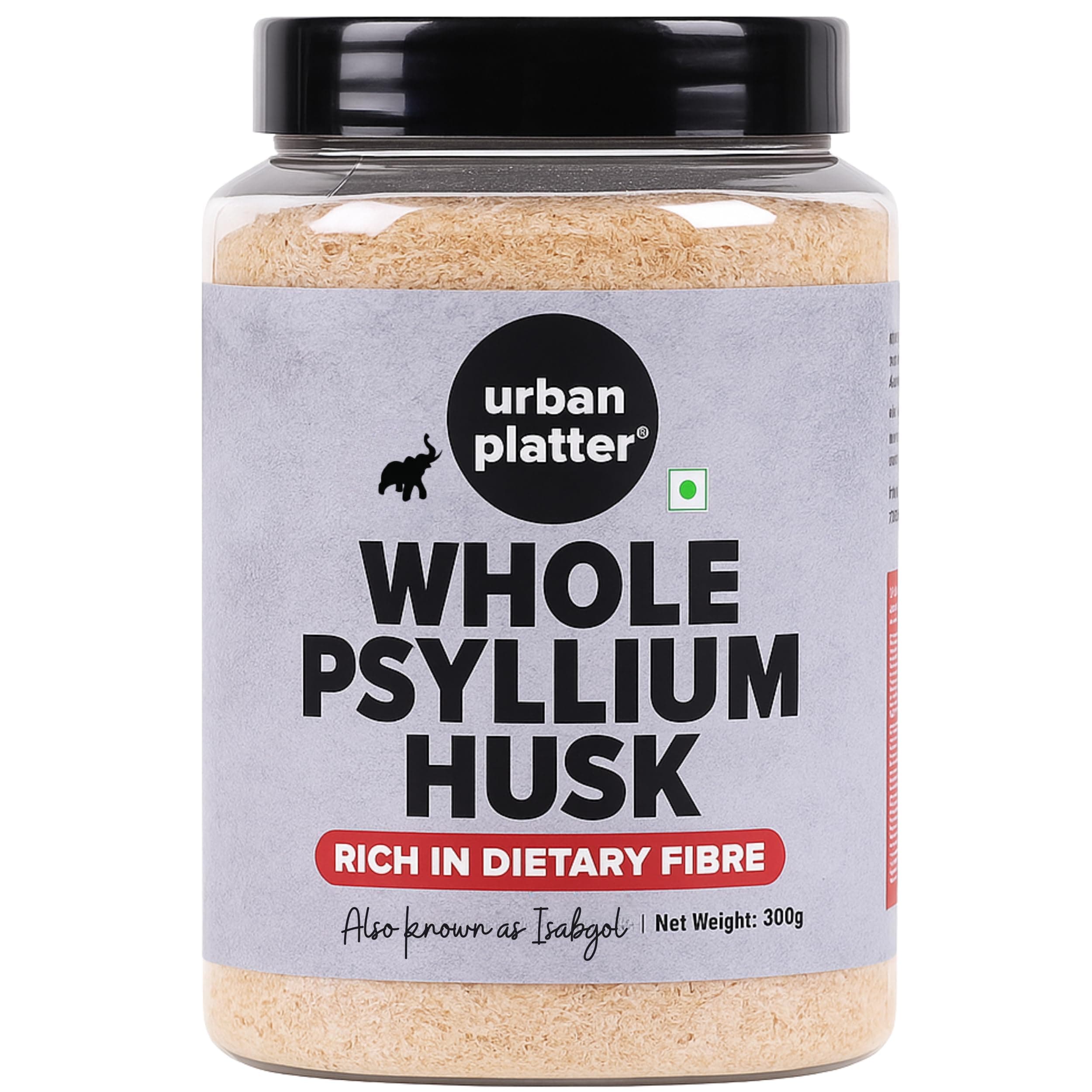 Urban Platter Isabgol, 300g (Whole Psyllium Husk, Rich in Dietary Fiber, Supports Digestive Health, Nature's Soluble Fiber)