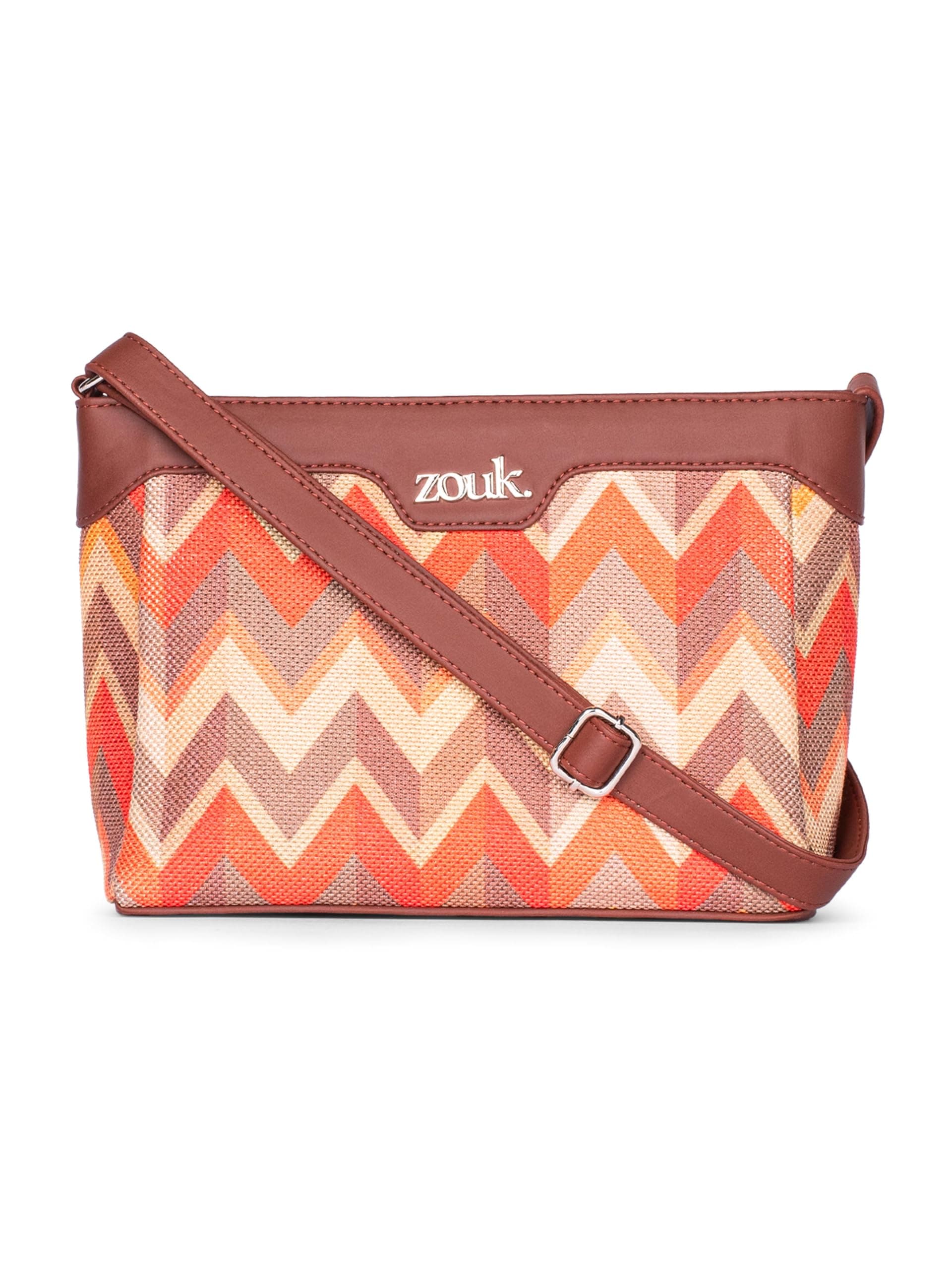ZOUK Printed Vegan Leather Harmony Sling Bag With Adjustable Strap For Women's Girls