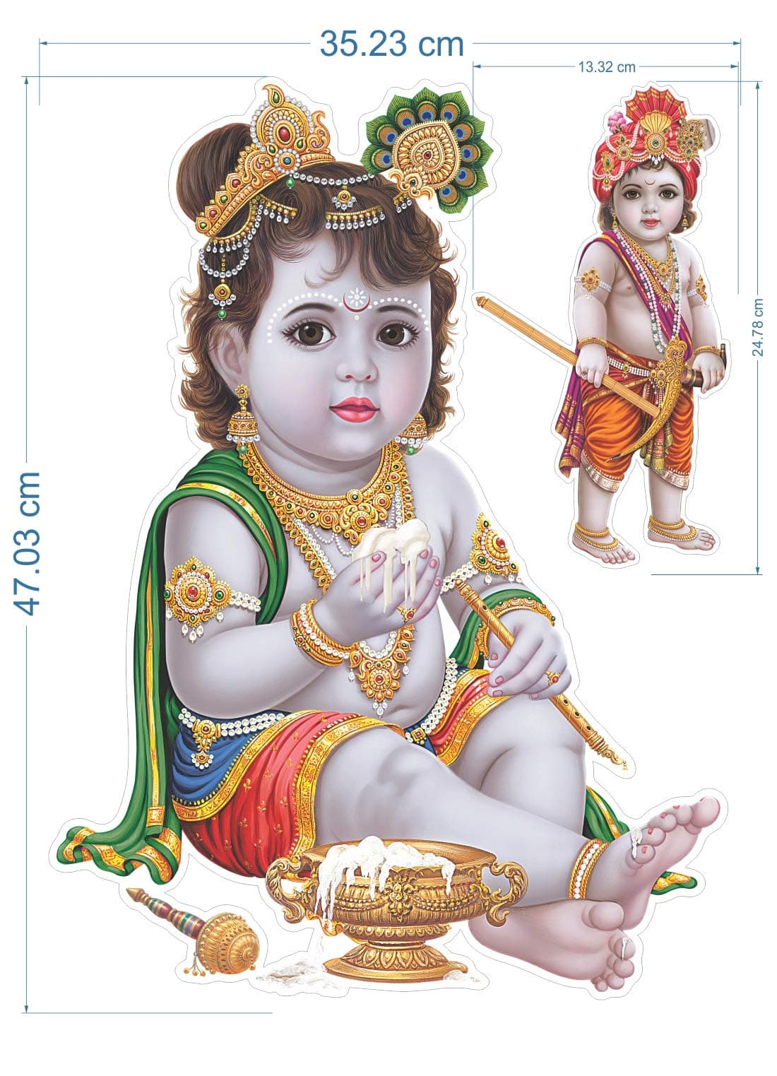 Rangoli Vinyl Wall Sticker ( 50 x 70 CM Multicolour ) Pack of 1