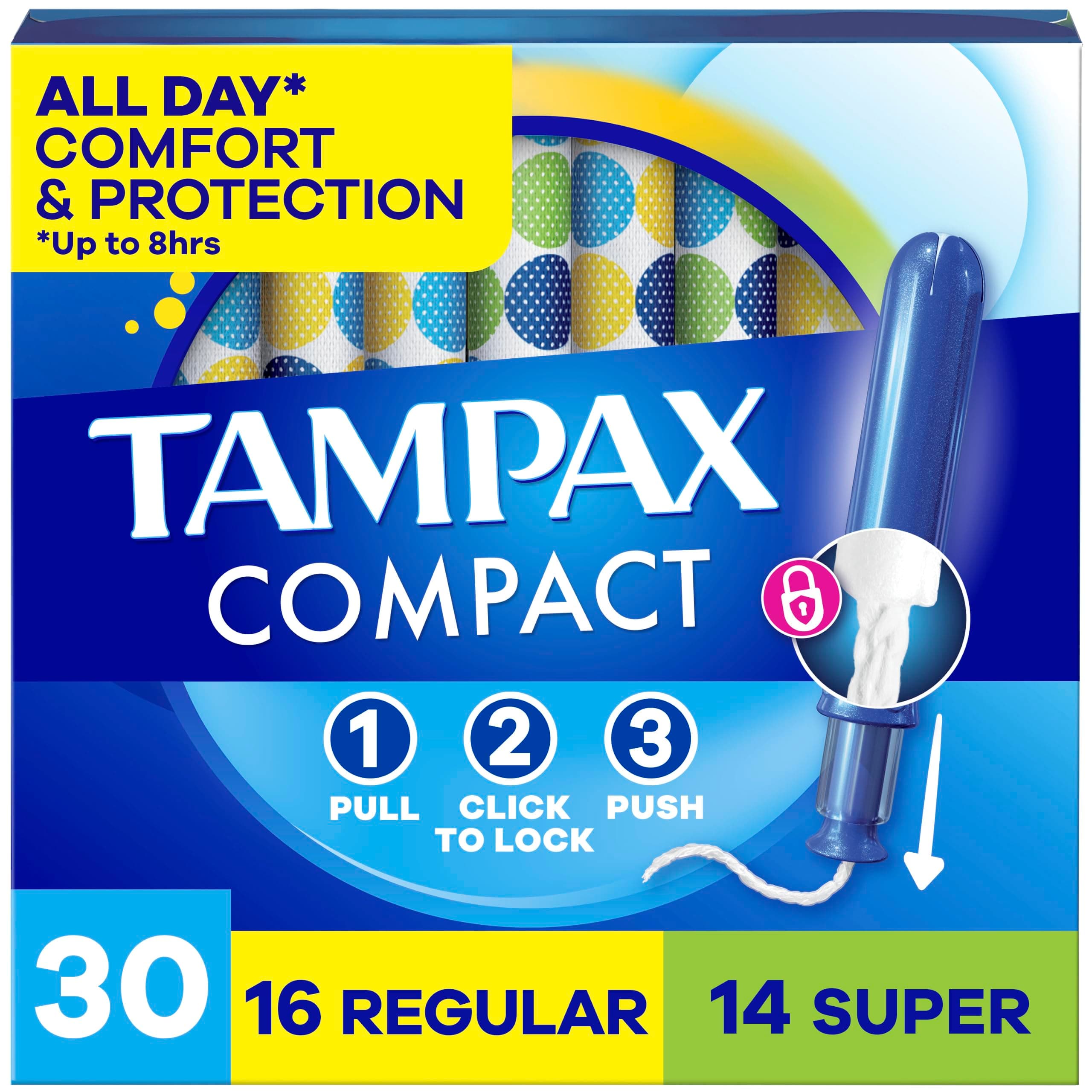 Tampax Pocket Pearl Duopack (Regular/Super) Plastic Tampons, Unscented, 34 Count (Packaging May Vary)