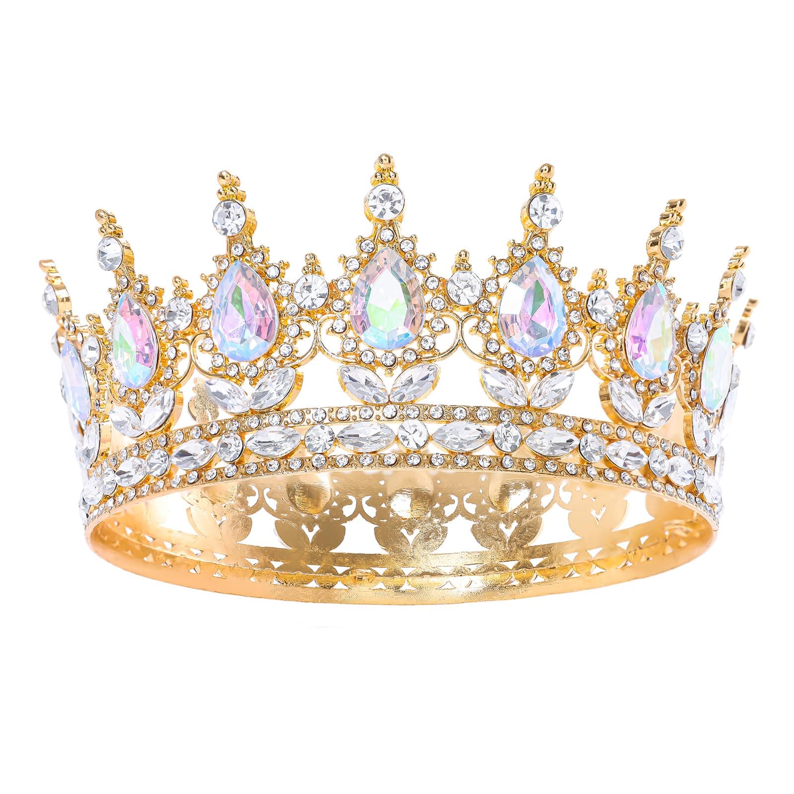 Feltent Queen Crown for Women Crystal Tiara for Girl Wedding Headband Rhinestone Hair Accessories for Costume Birthday Party Graduation Gifts