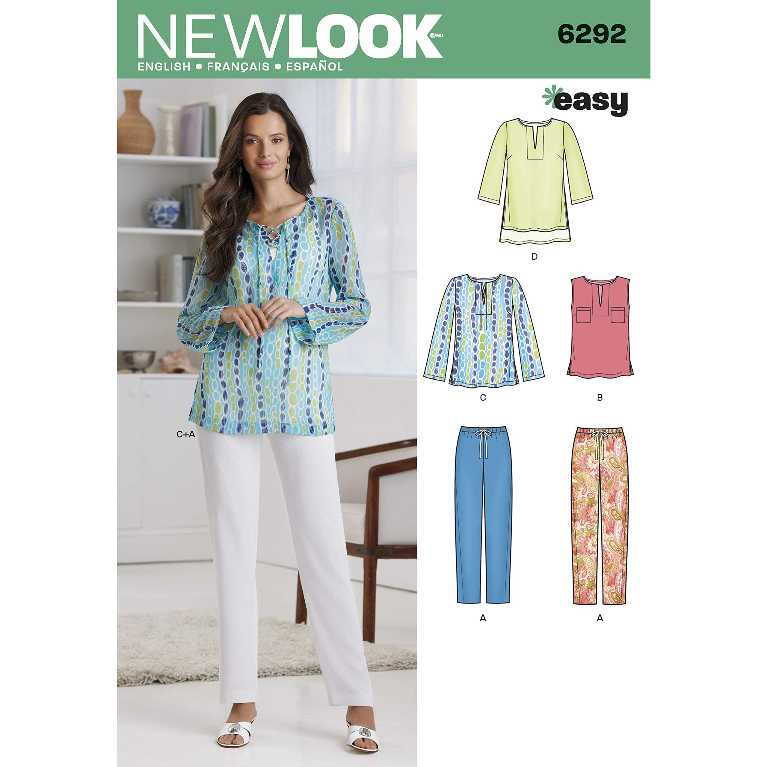 New Look Ladies Easy Sewing Pattern 6292 Casual Tops & Pants