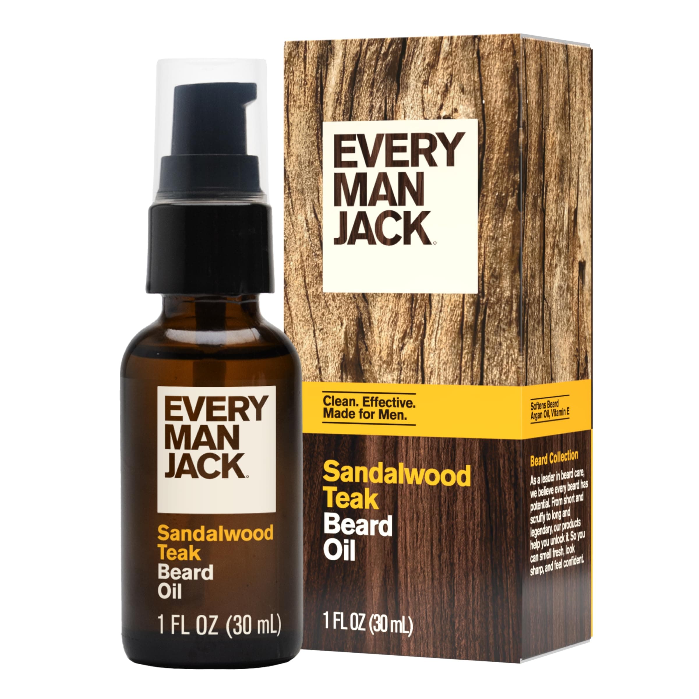 Every Man Jack Beard Oil, Sandalwood, 1 Fluid Ounce