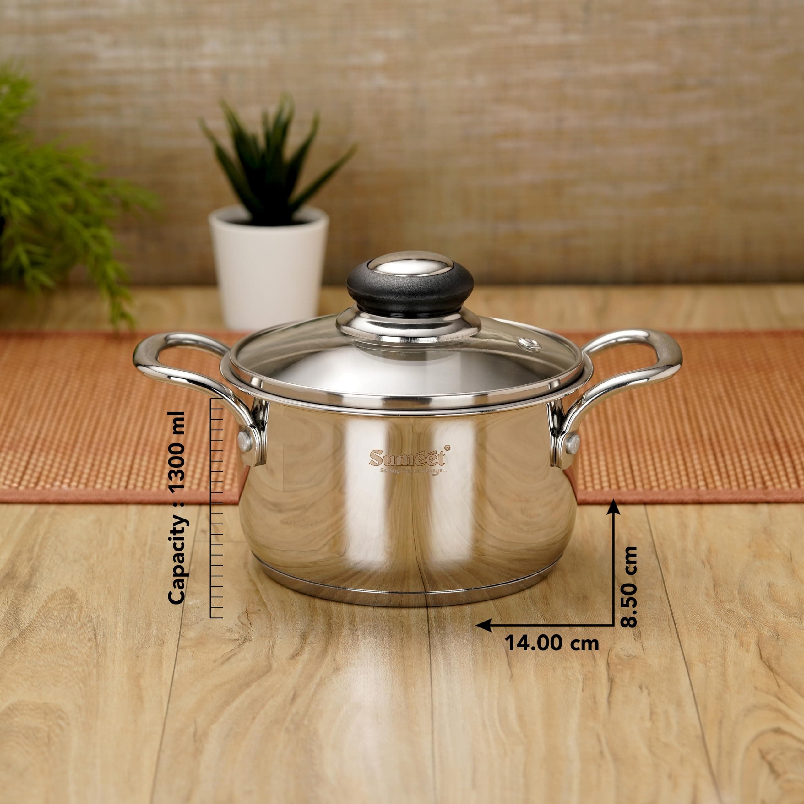 Sumeet Stainless Steel Induction Bottom (Encapsulated Bottom) Casserole