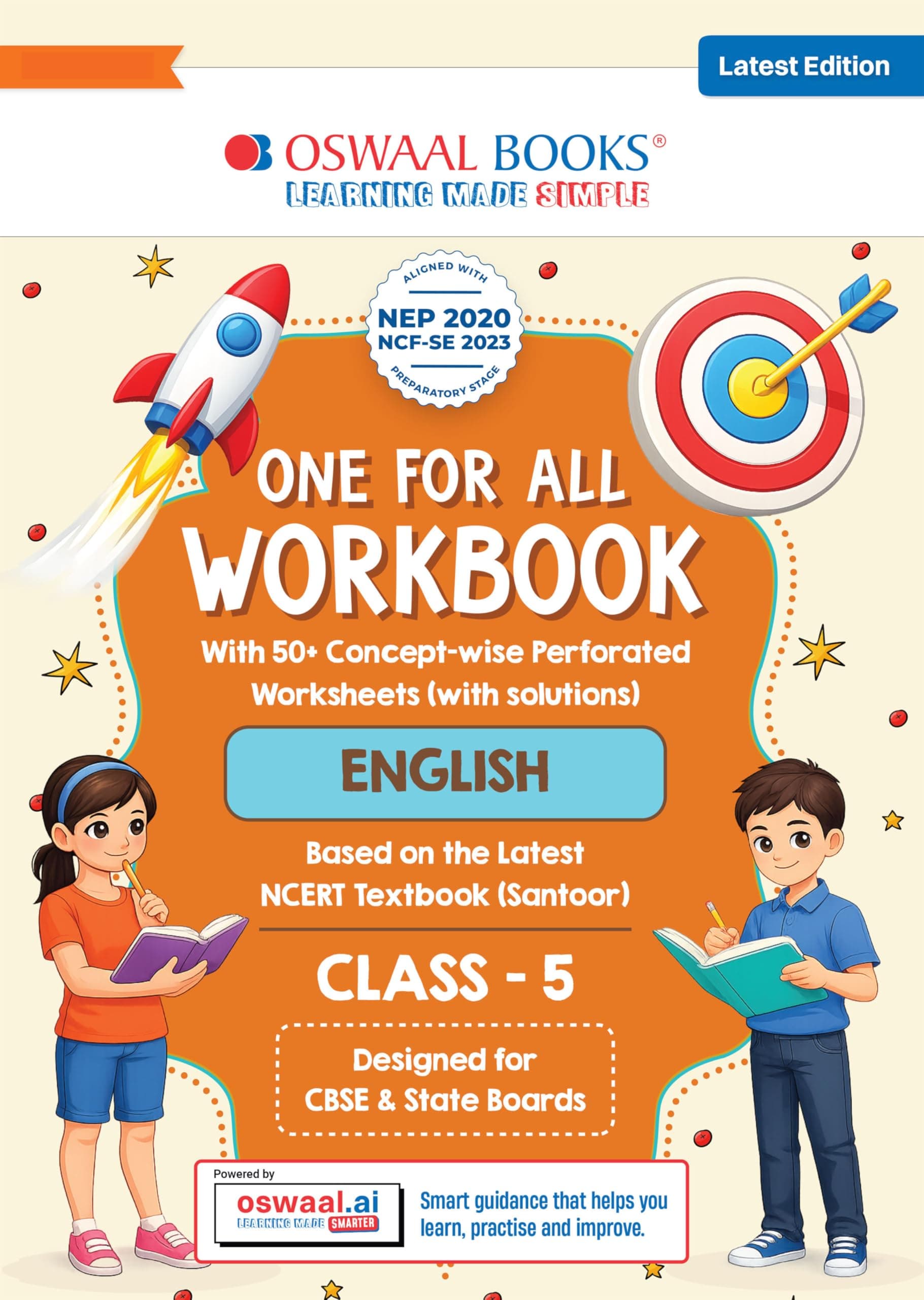 Oswaal One for All Workbook Class 5 English | 50+ Concept-wise Perforated Worksheets | Based on NCERT Santoor | NEP 2020 & NCF 2023 Aligned | For CBSE ... Clarity & Scientific Skills For 2026-27