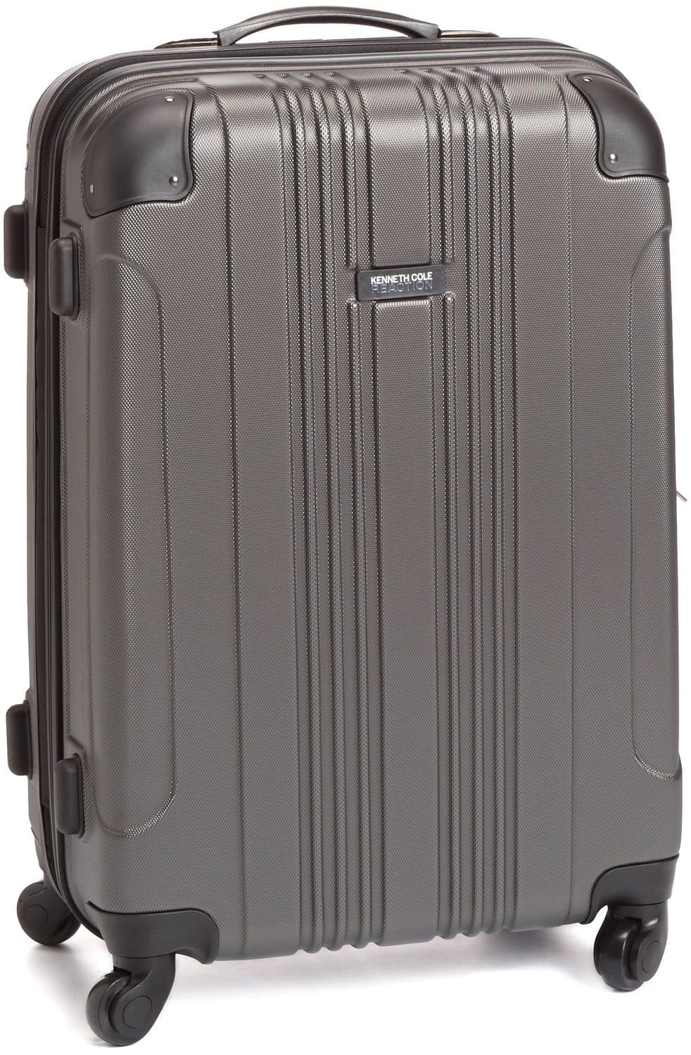 Kenneth Cole Reaction Plastic Out of Bounds Hardside 4-Wheel Carry-On Spinner Wheels Luggage Suitcase(24-Inch Check in, Charcoal), 66 CM Medium