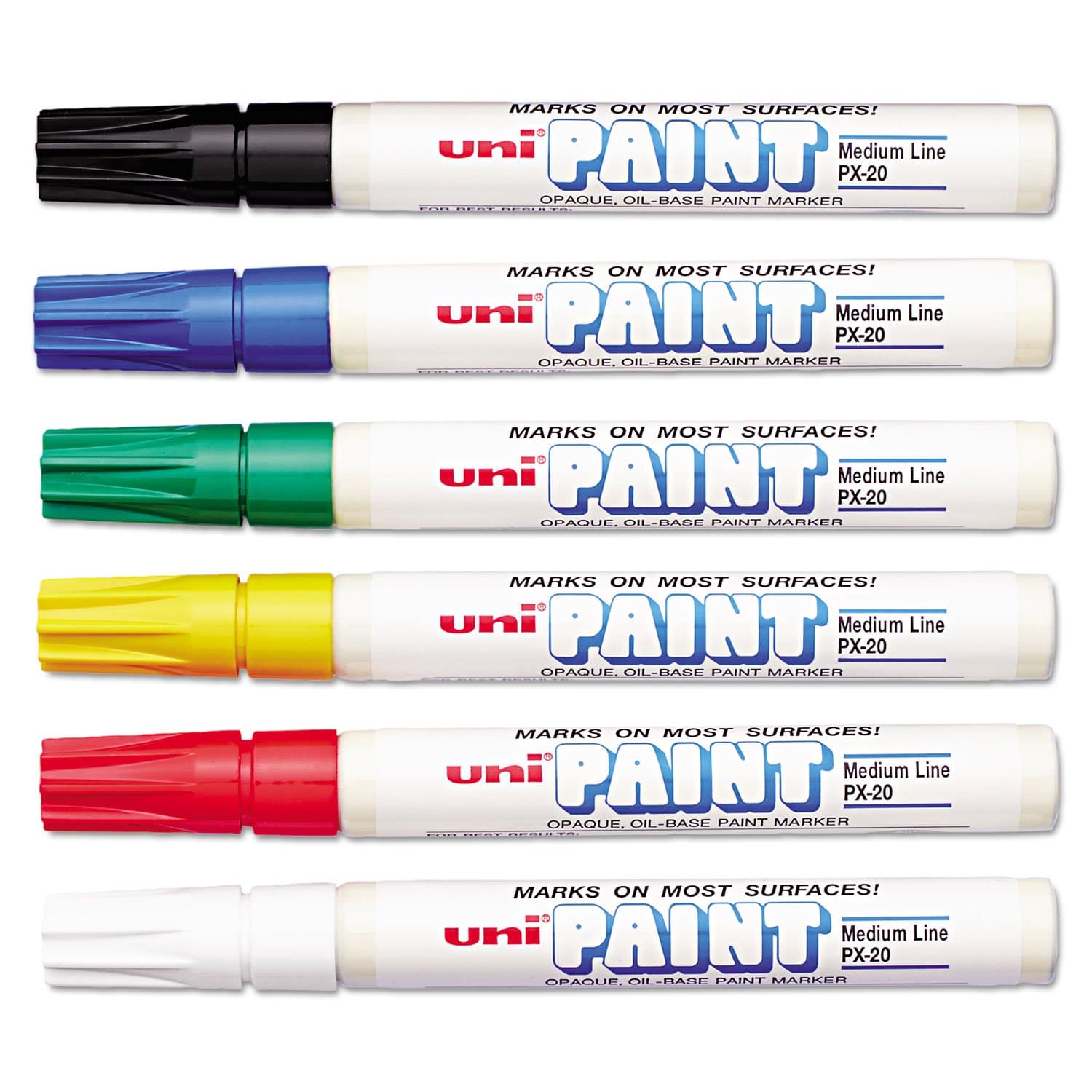 Uni-Paint PX-20 Oil-Based Paint Marker, Medium Point, 6-Count