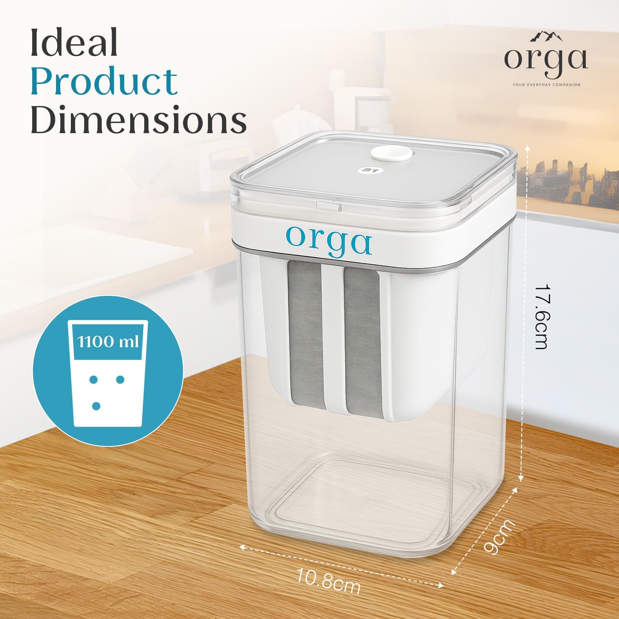 ORGA 1200ML Greek Yogurt & Hung Curd Maker Bigger Size Fine Mesh Strainer with Cotton Cover | Multifunctional Yoghurt Filter | Curd Maker for Home |Homemade Yogurt, Paneer, Cheese & More