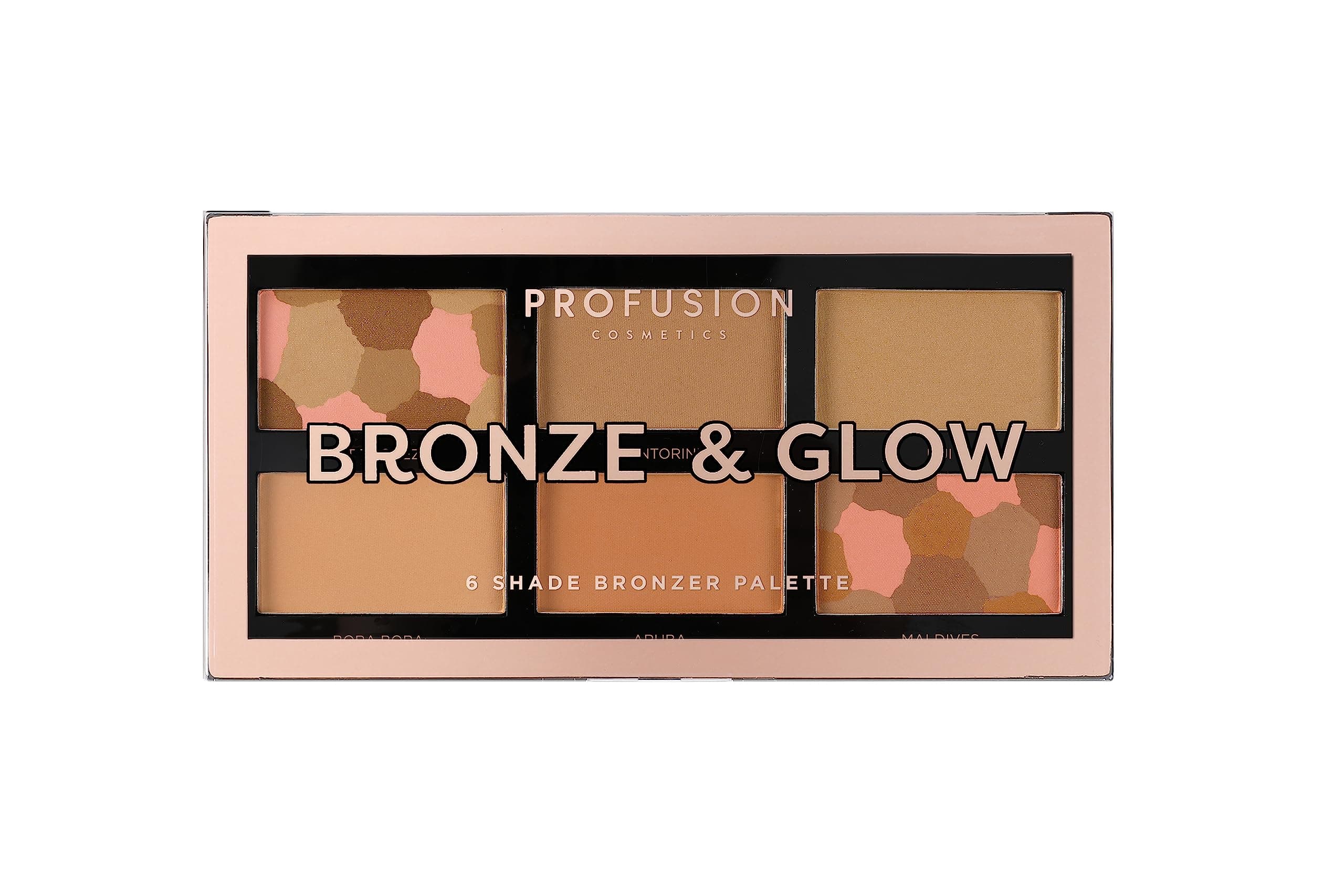 Profusion Cosmetics Mini Artistry 6 Shade Bronzer Pallete - Bronze & Glow (15.6g)