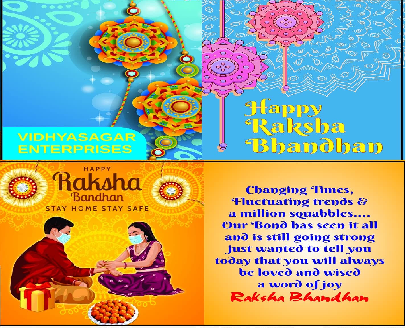 Vidhyasagar Enterprises Special Rudraksh crystal studded Rakhi with Greeting, Roli & Chawal For Unisex Adult