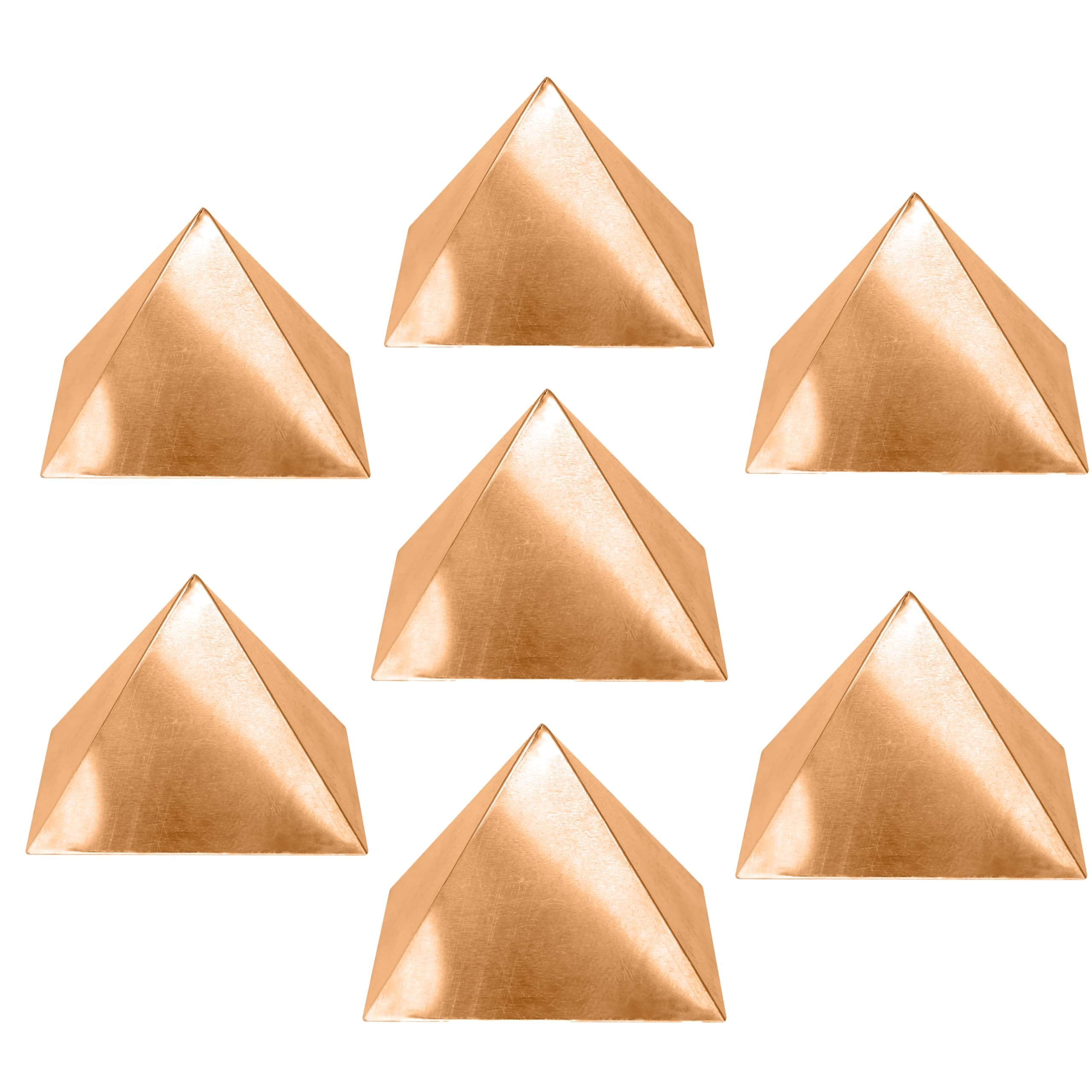 Vastu Vardan Pure Copper Hollow Pyramid | 2-Inch | Pack of 7 | Boost Positive Vastu Energy for Home & Office | Powerful Remedies for Health & Wealth