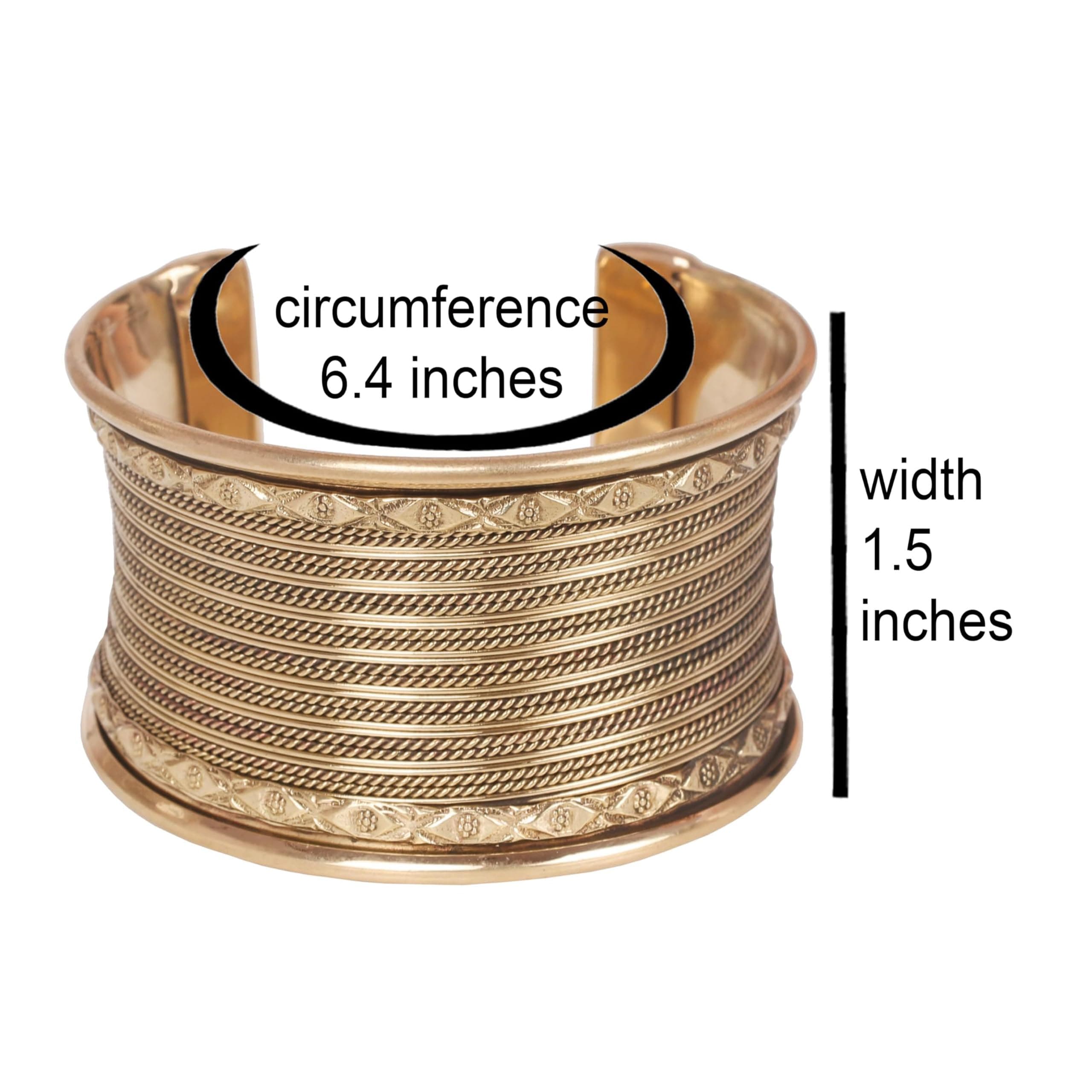 Touchstone Indian Bollywood Desire Brass Base Exotic Workmanship Finely Placed Hammered Wire Stylish Wrist Enhancer 1.25 Inches Free Size Cuff Bracelet In Antique Gold Tone For Women.