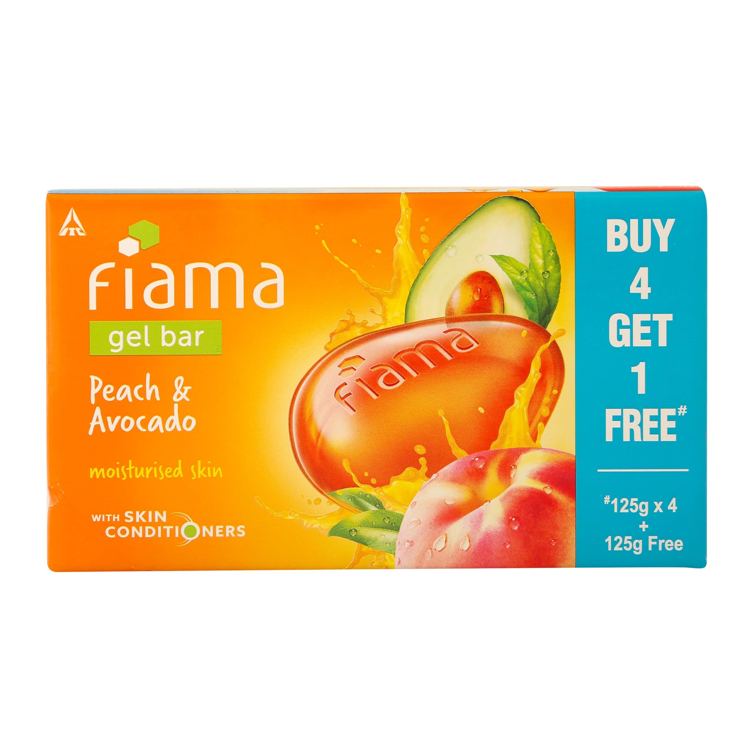 Fiama Gel Bar Peach and Avocado 125 g x5 625 gm Bottle