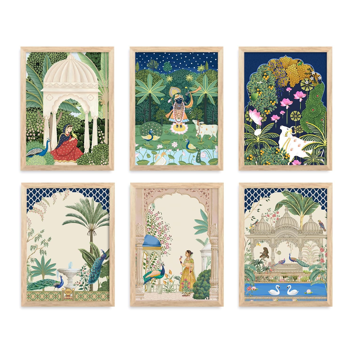 ARTIFLY - Pichwai paintinng framed wall Painting for Living Room Bedroom Office Room Decor - Premium Digital Pichwai Art Paintings with Frame for Home Decor and Wall Décor