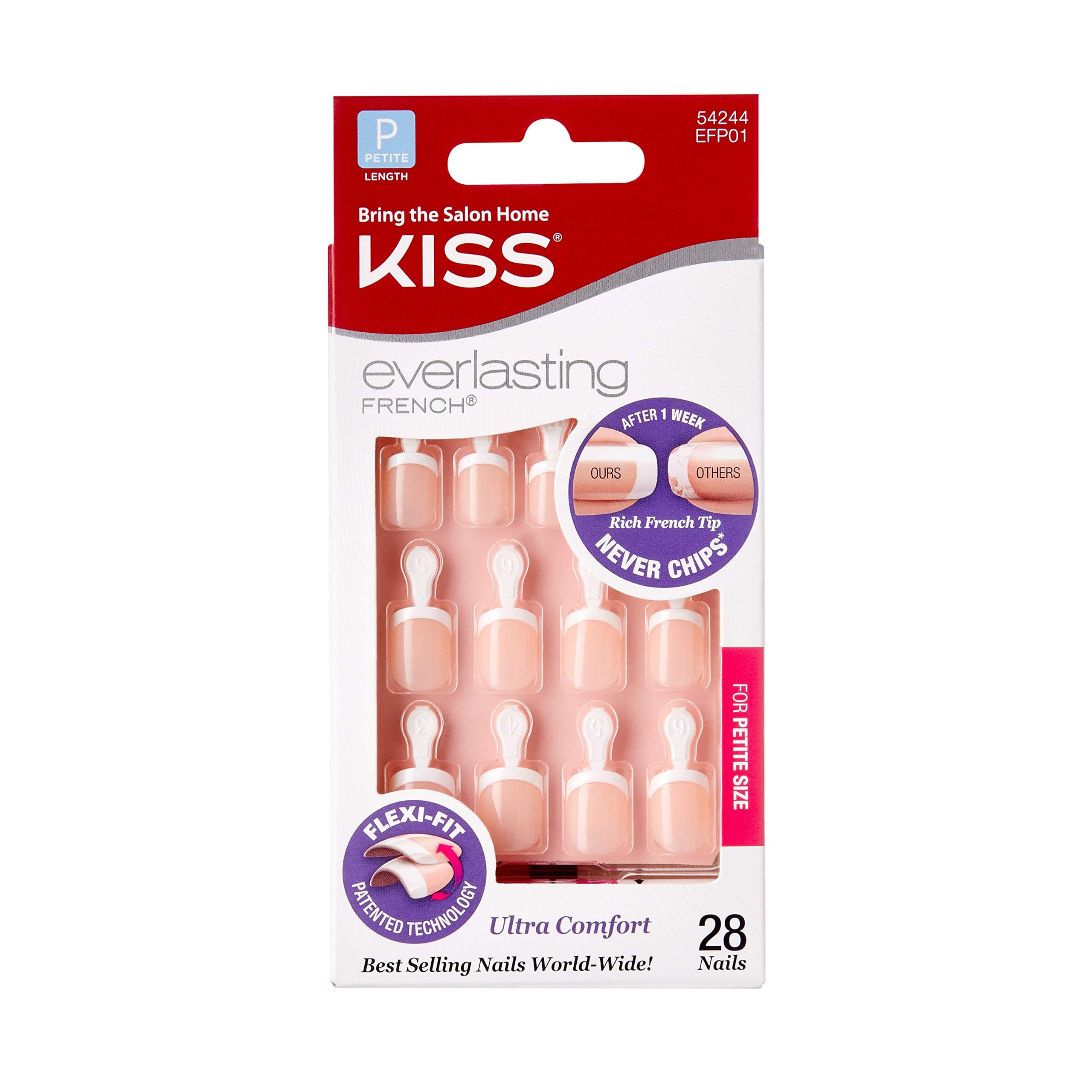 Kiss Products Everlasting French Petite Nail Kit, Clear Pink, 0.07Pound
