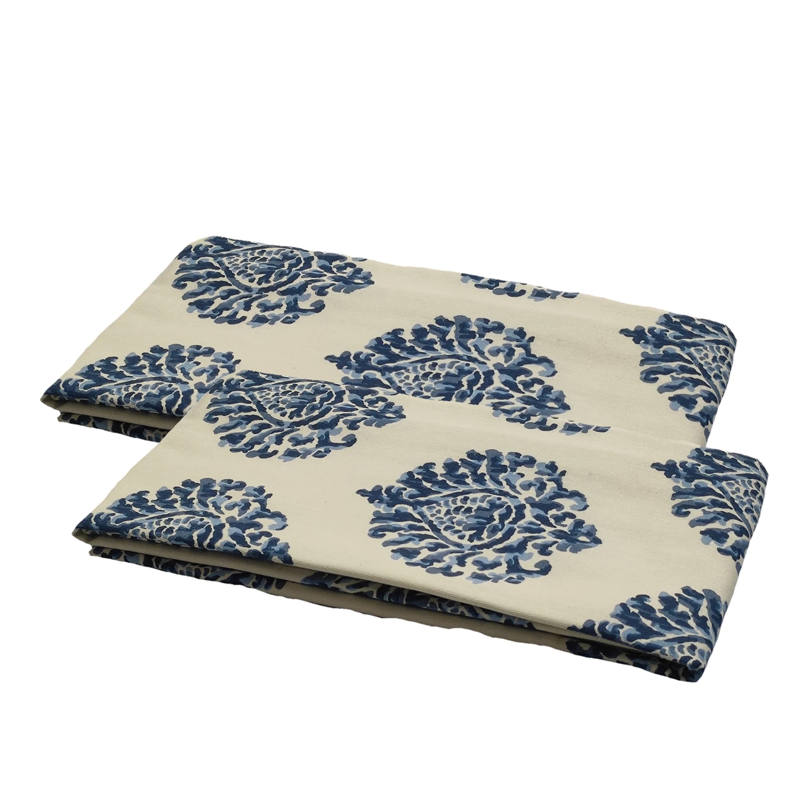 Trance Home Linen 200 Tc 100% Cotton Floral Printed Pillow Covers | Pillow Cases | Set of 2 Piece Pillow Covers Only |Large Size (20 X 30 Inch, Damask Blue)