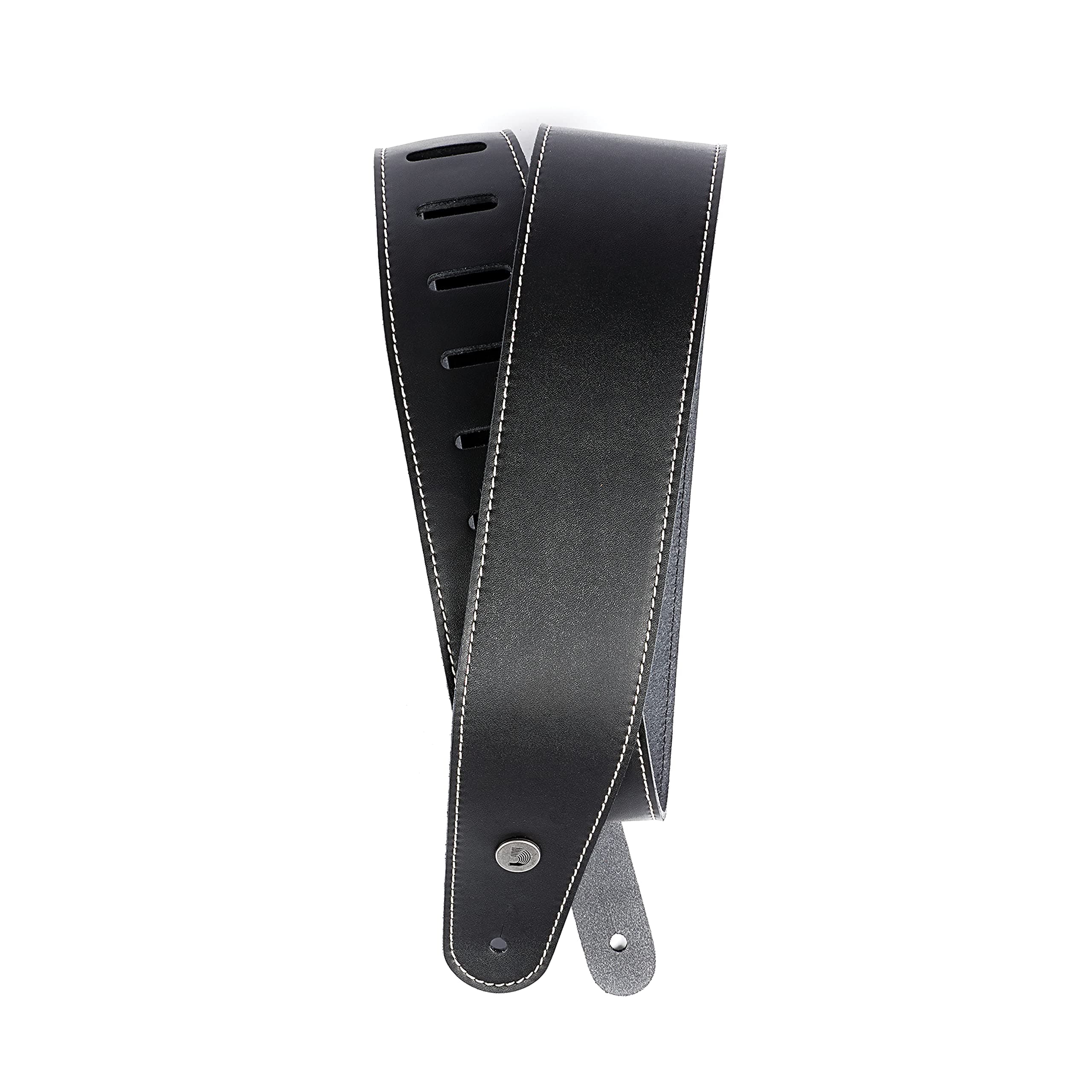 Planet Waves 25LS00-DX Classic Leather Guitar Strap with Contrast Stitch (Black)