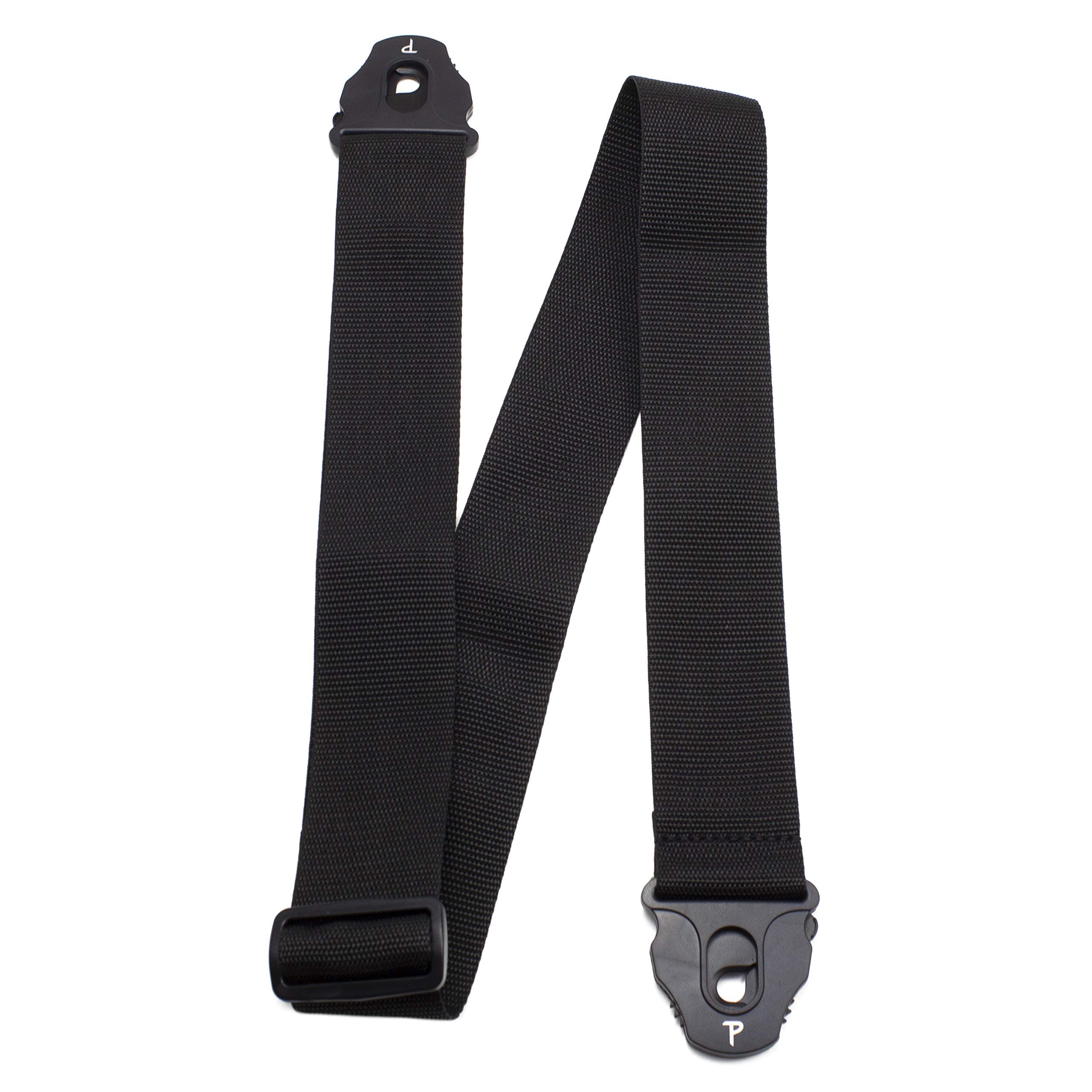 Perriââ‚¬â„¢s Leathers Ltd. - Guitar Strap - Nylon - Lock End - Black - Adjustable - For Acoustic/Bass/Electric Guitars - Made in Canada (NWSPL-7157)