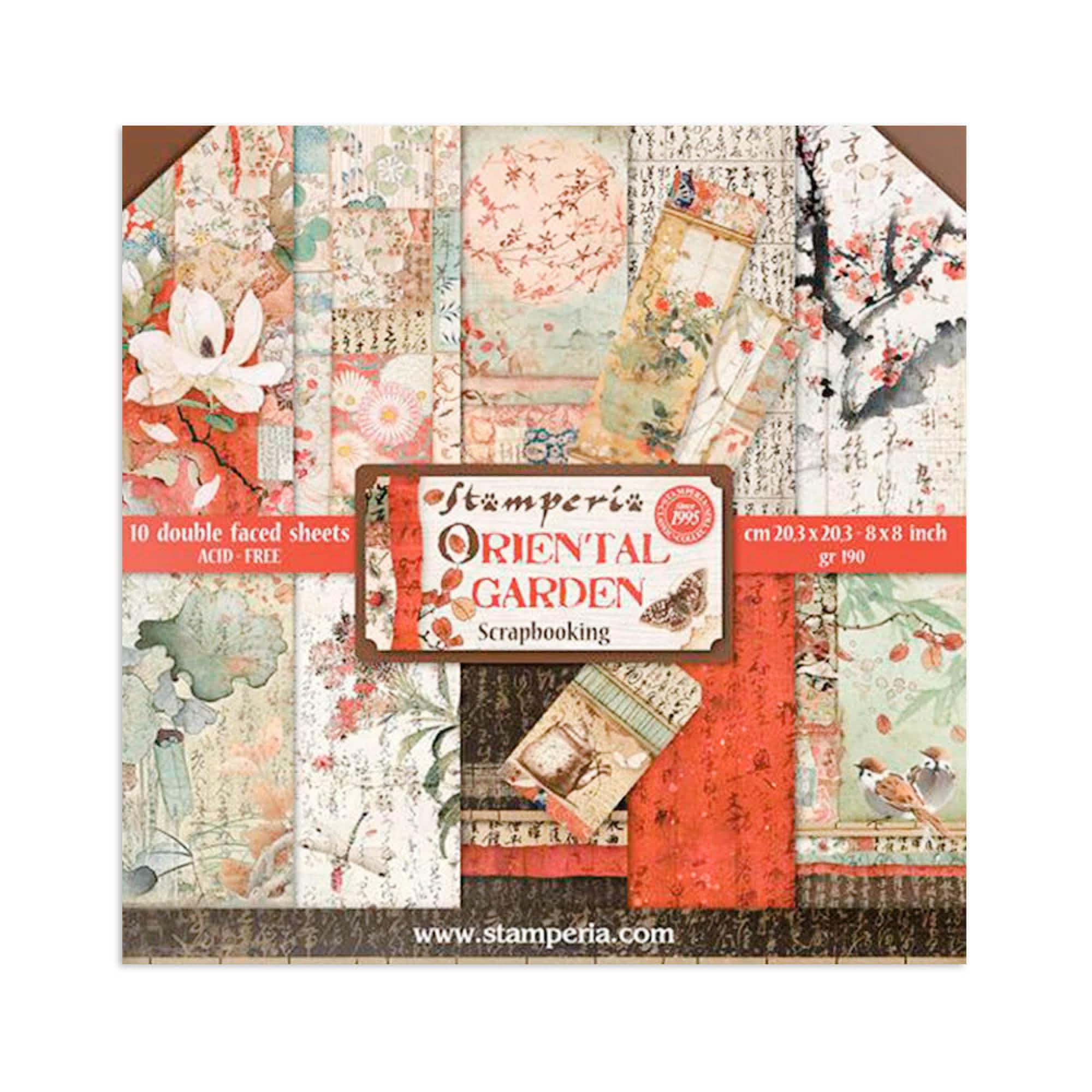 STAMPERIA INTERNATIONAL, KFT SBBS09 Paper PAD 8X8 10PK Oriental G, 20.3 x 20.3 (8" x 8"), Multicoloured