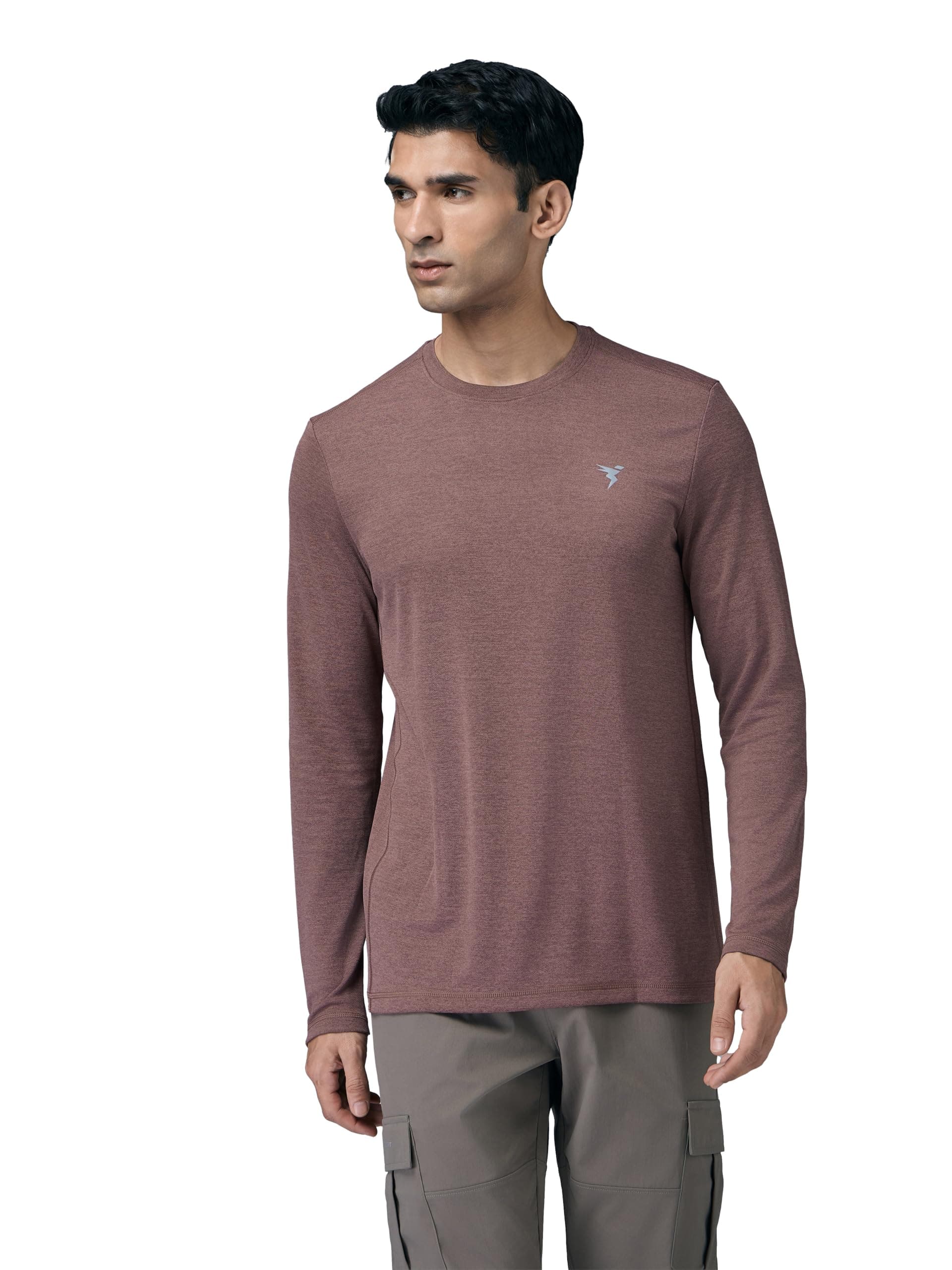 TECHNOSPORT Men's TECHNOCOOL+ Abstract Print Slim Fit Sports T-Shirt Quick Dry Round Neck Performance Tee with UPF 50+, Anti-Odour, Anti-Microbial & 2-Way Stretch Gym, Running, Training & Casual Wear
