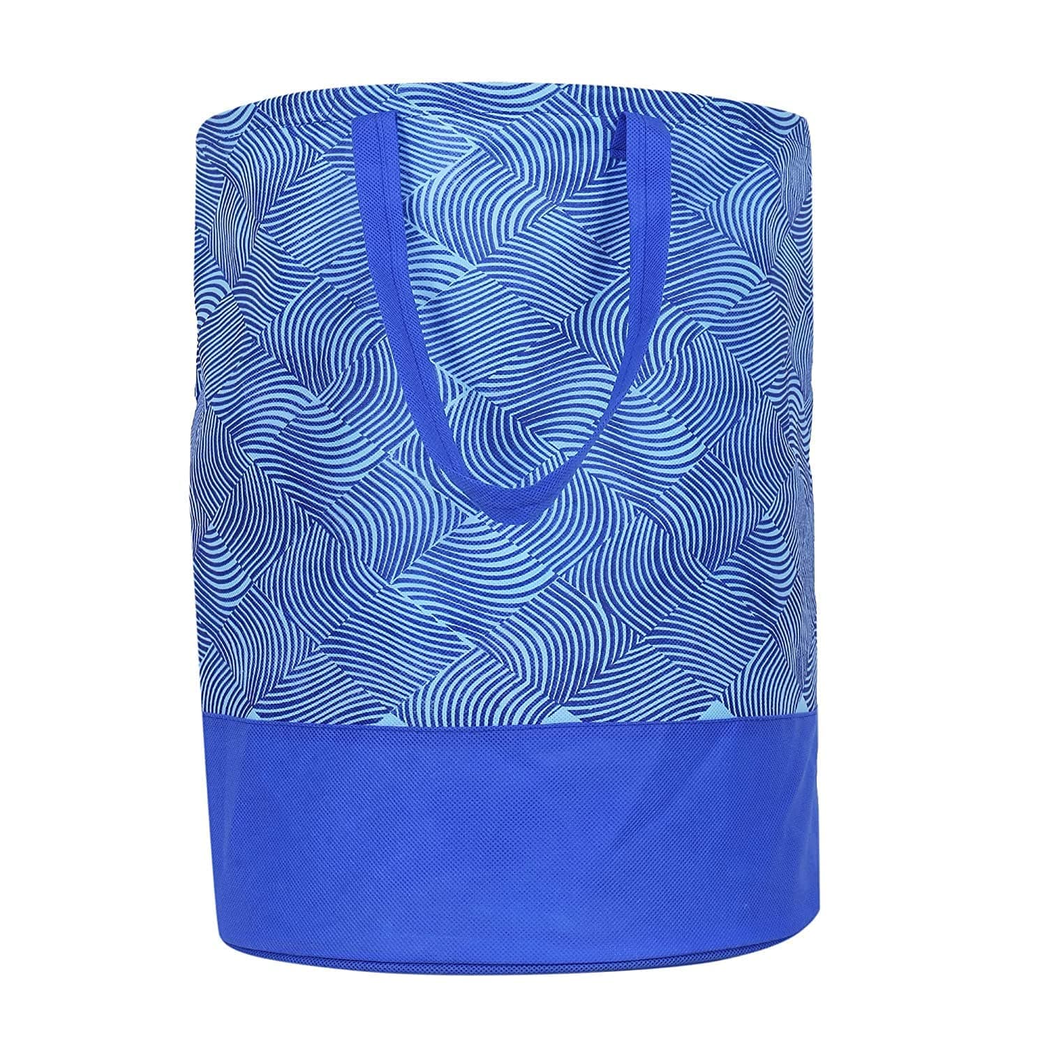 Agroha Metalic Printed Waterproof Canvas Laundry Bag,Toy Storage,Laundry Basket Organizer 45L. (Blue, 1)