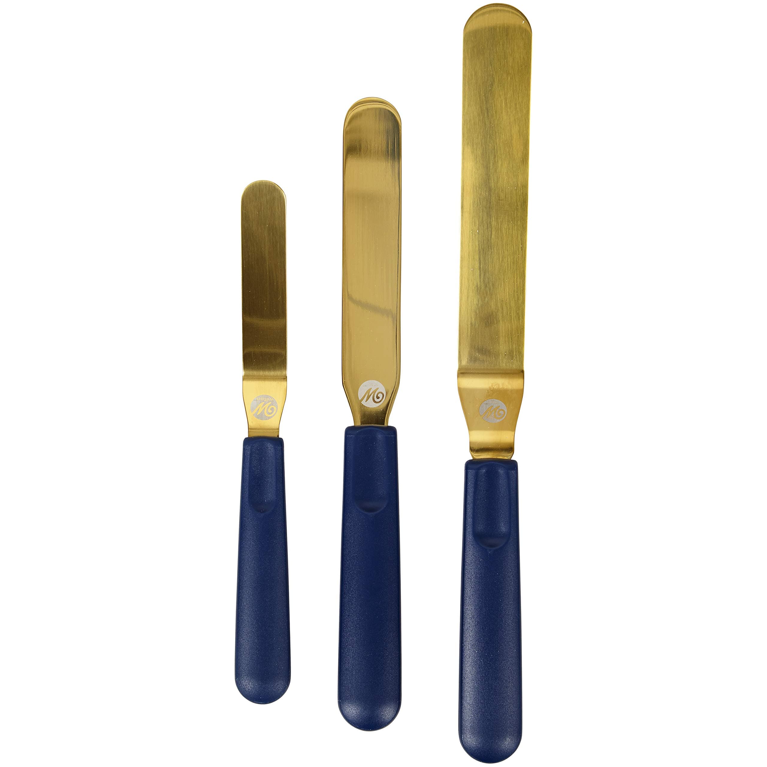 Wilton Navy Blue and Gold Icing Spatula Set, 3-Piece,Assorted