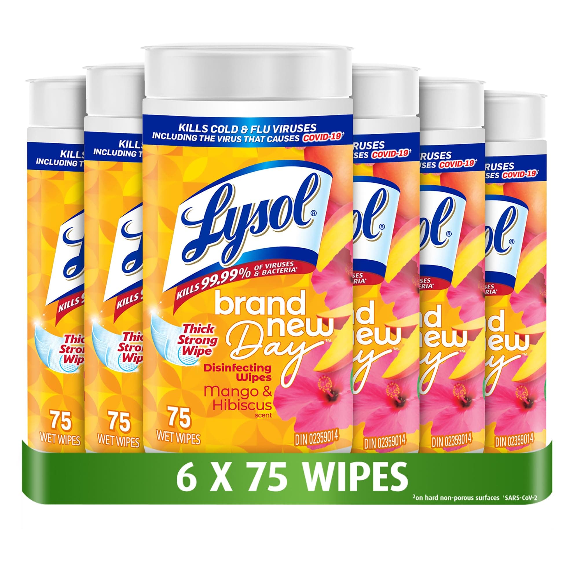 Lysol Tough Cleaning Power Disinfecting Wipes Mango and Hibiscus Scent 75 Count