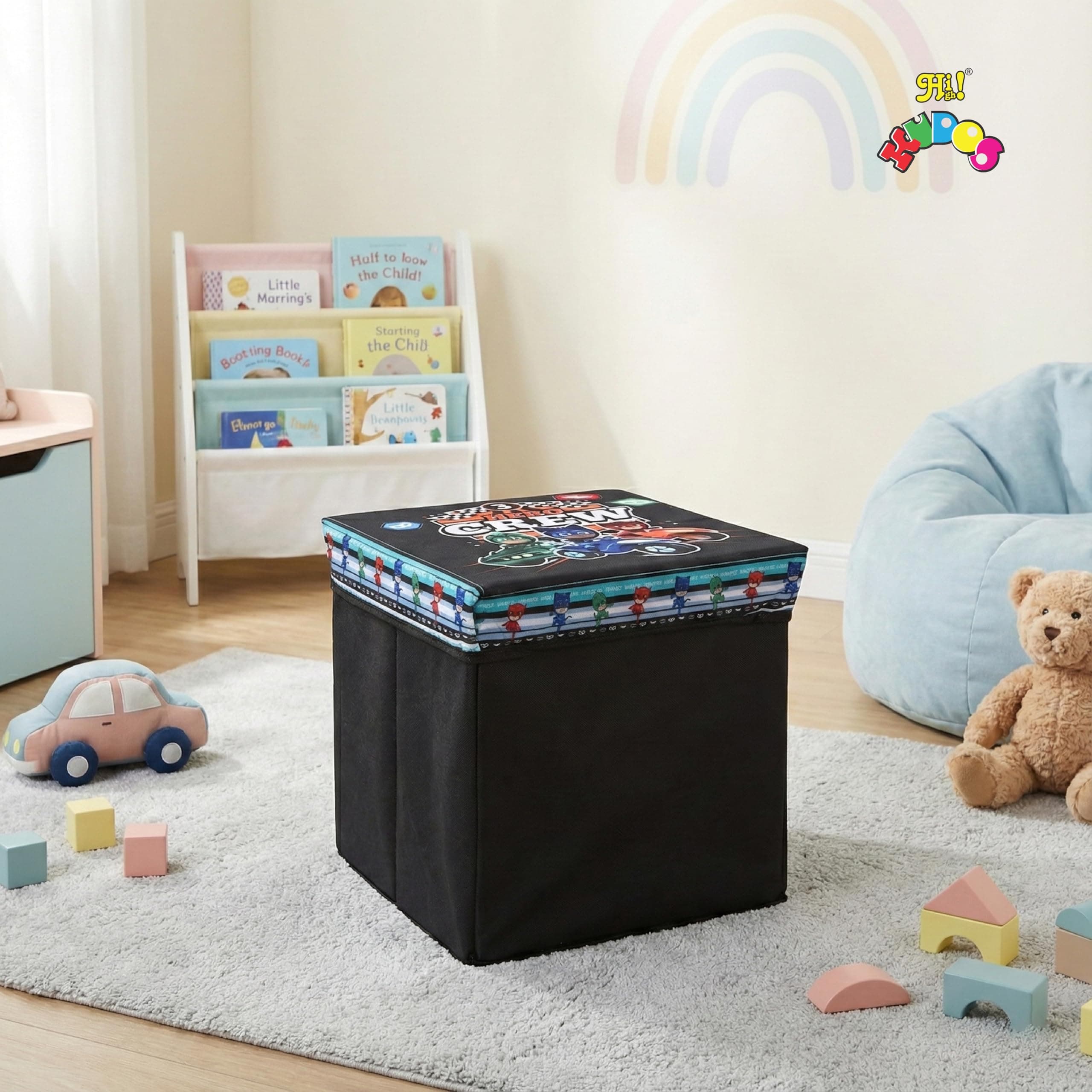 Kudos Kids Transformers Print Foldable Storage Box | Non-Woven Fabric Toy Storage Basket | Laundry & Clothes Organizer with Lid