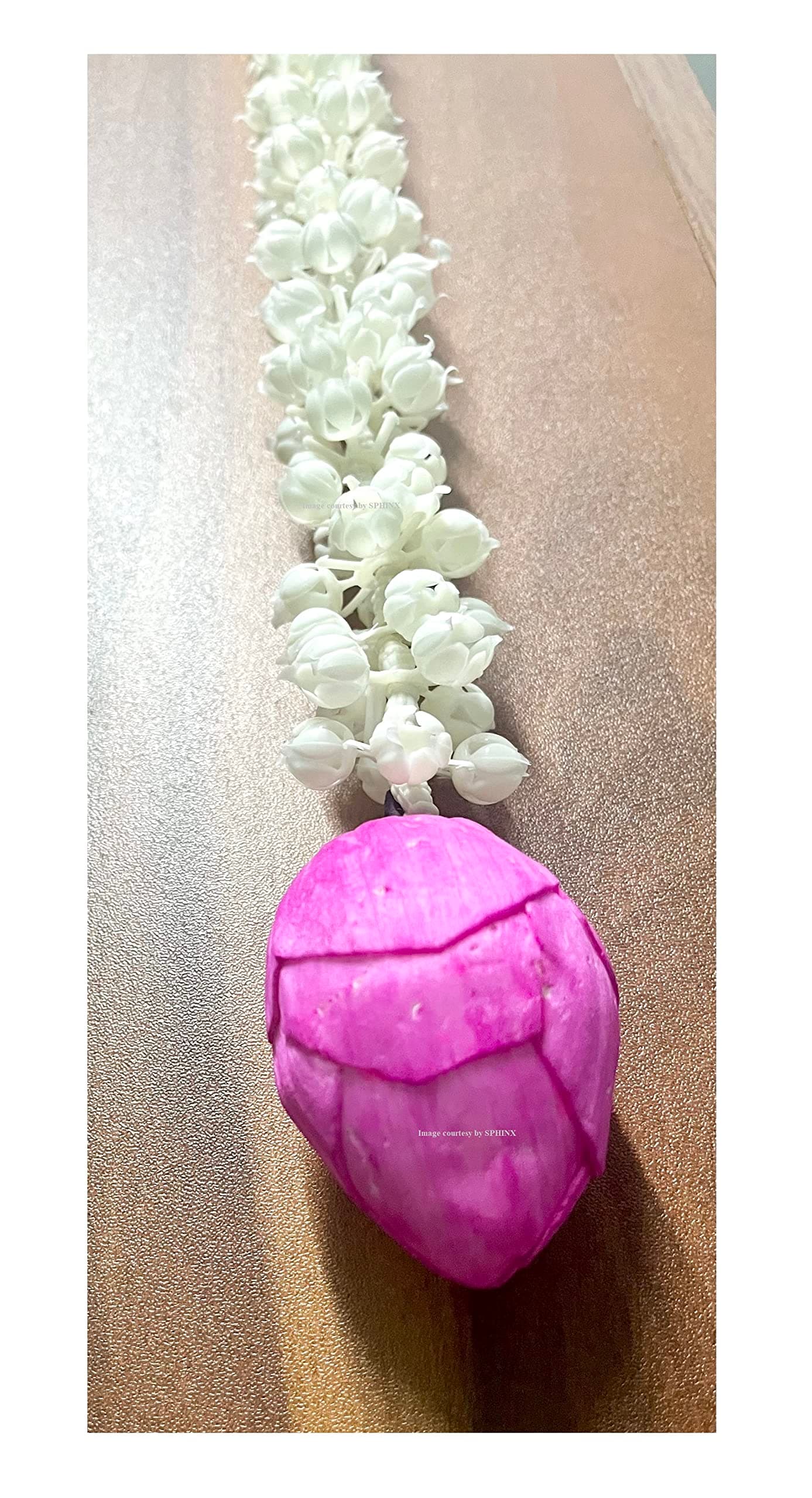 SPHINX Artificial Jasmine (Mogra) and Sola Lotus Flower Decorative Garlands, Lotus Flower hangings for Decorations Festive Decor Pooja Decor Wedding Housewarming-