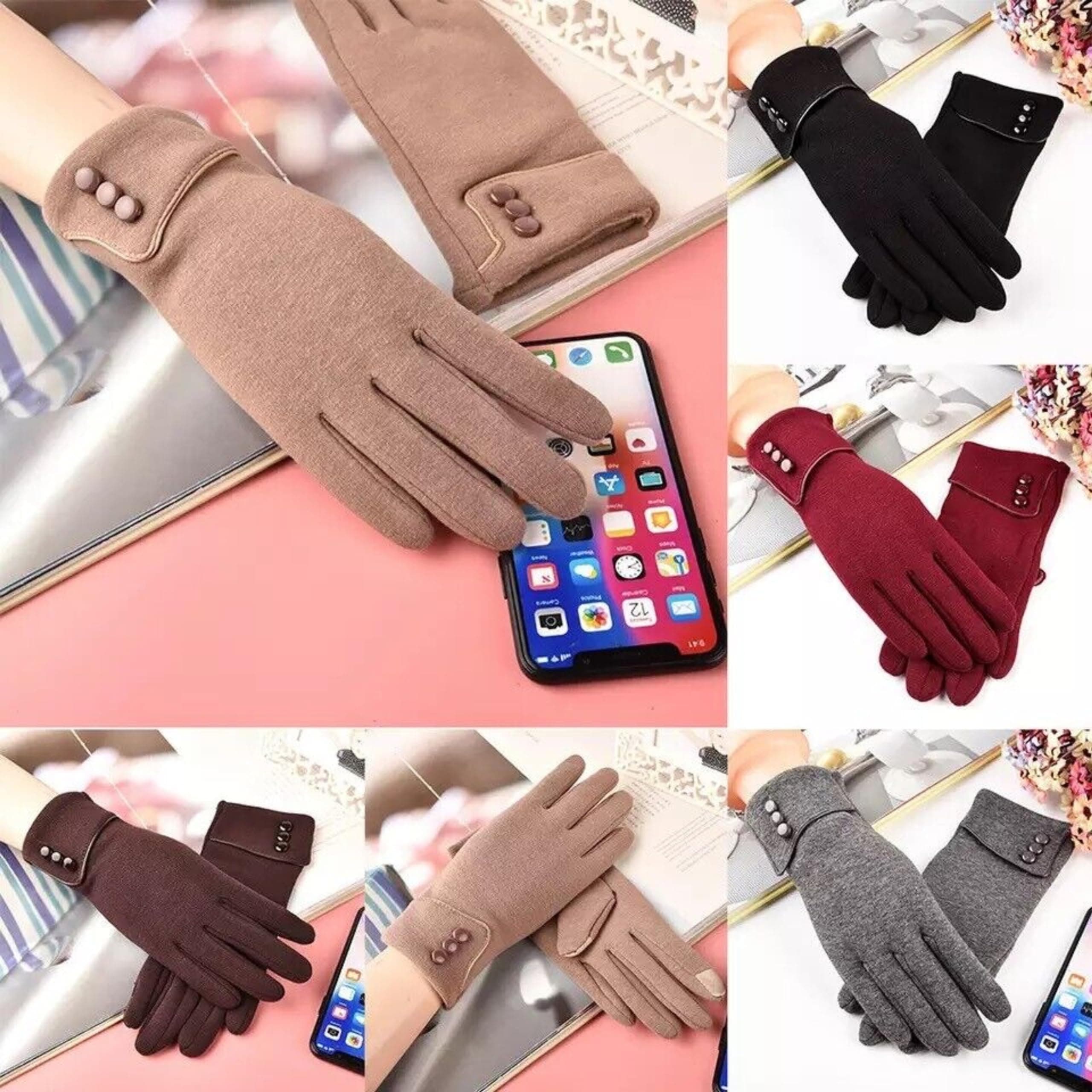 Tomorrow Women Cute design Plush Fur Cuff Winter Gloves Warm Windproof Cold Resistant Warm Snuggle Season Gloves: Cozy Comfort, Touchscreen Magic (Winter's Luxe Essential)