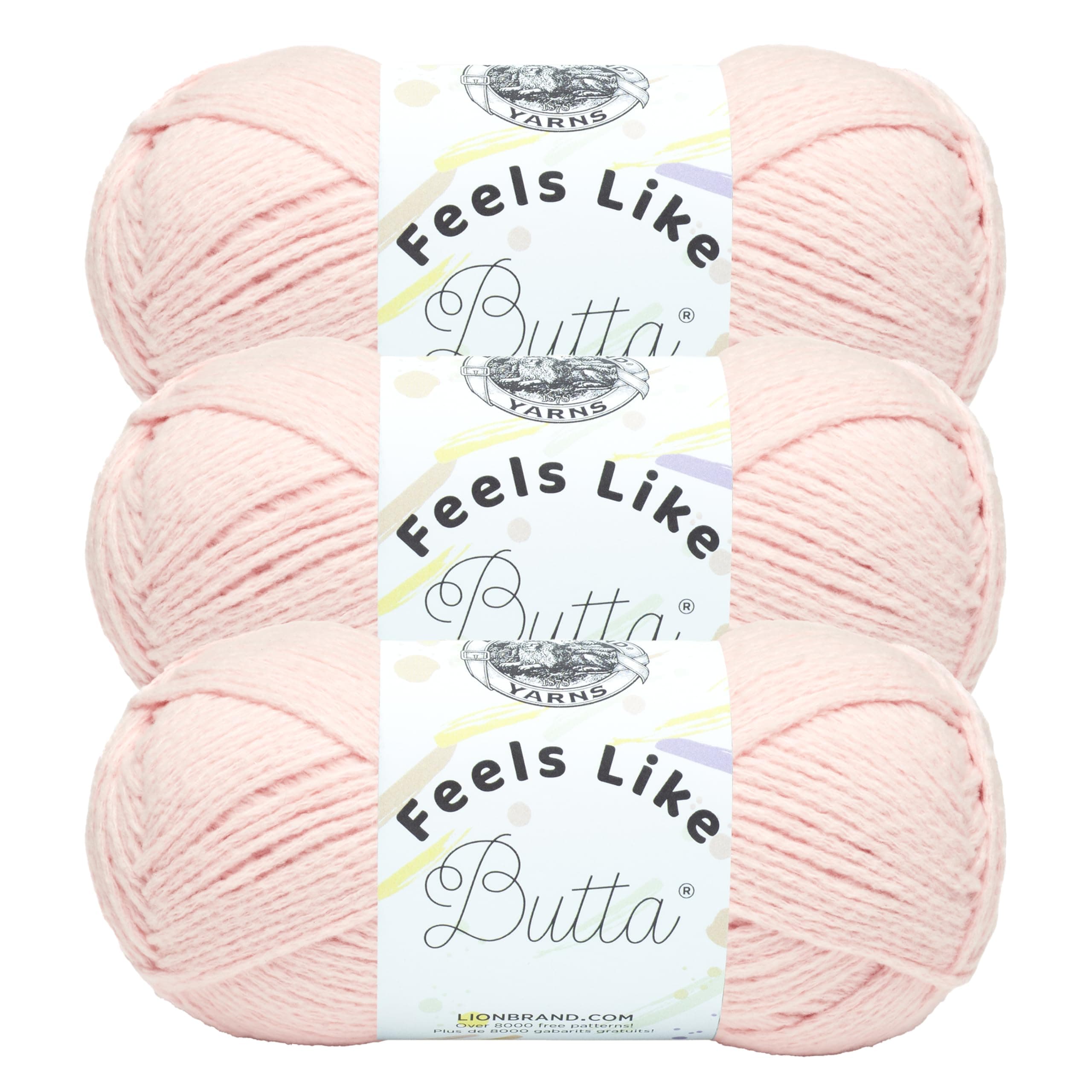 (3 Pack) Lion Brand Yarn 215-101A Feels Like Butta Yarn, Pink