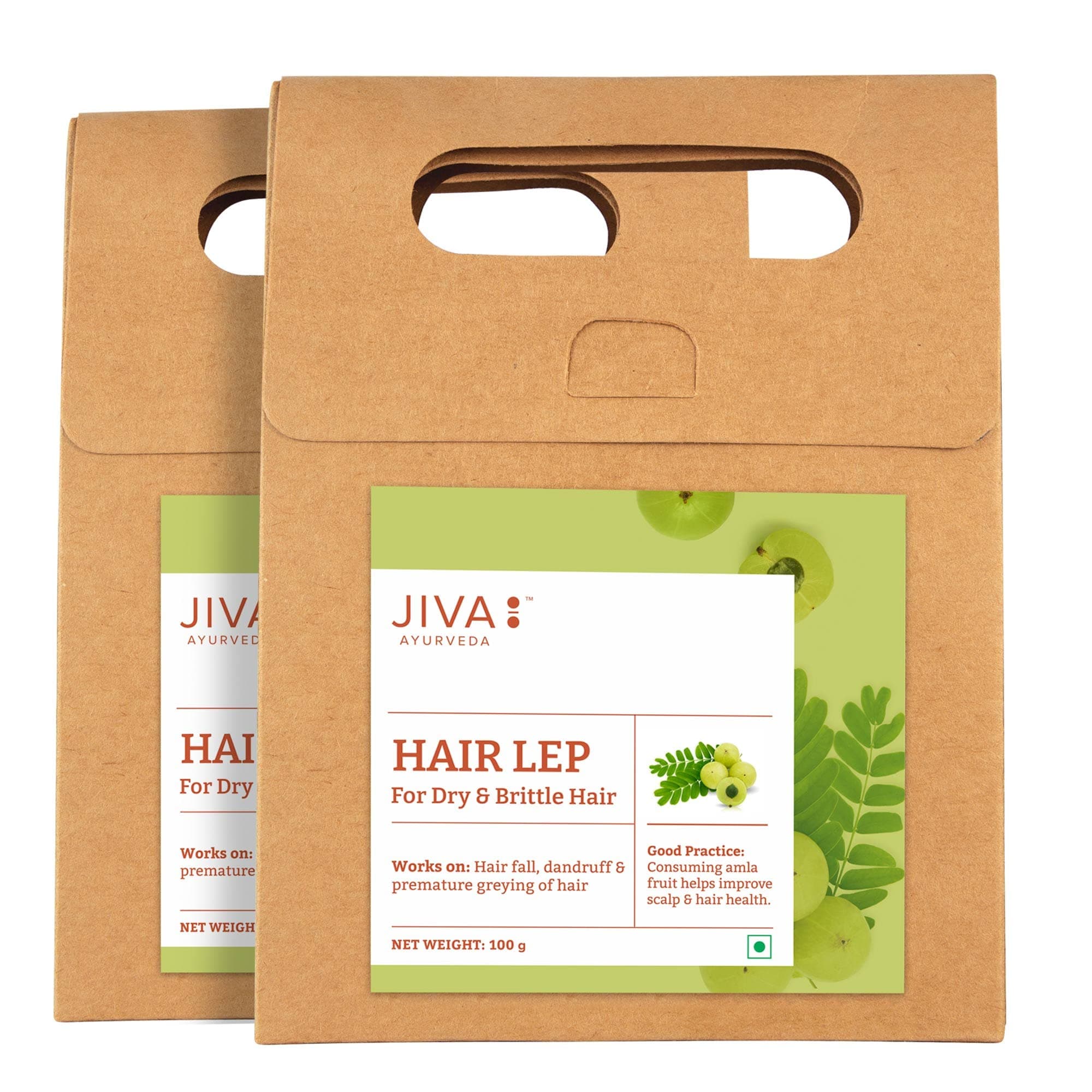 Jiva Hair Lep Without Multani Mitti-100gm (Pack Of 2) Helpful In Dandruff & Hairfall