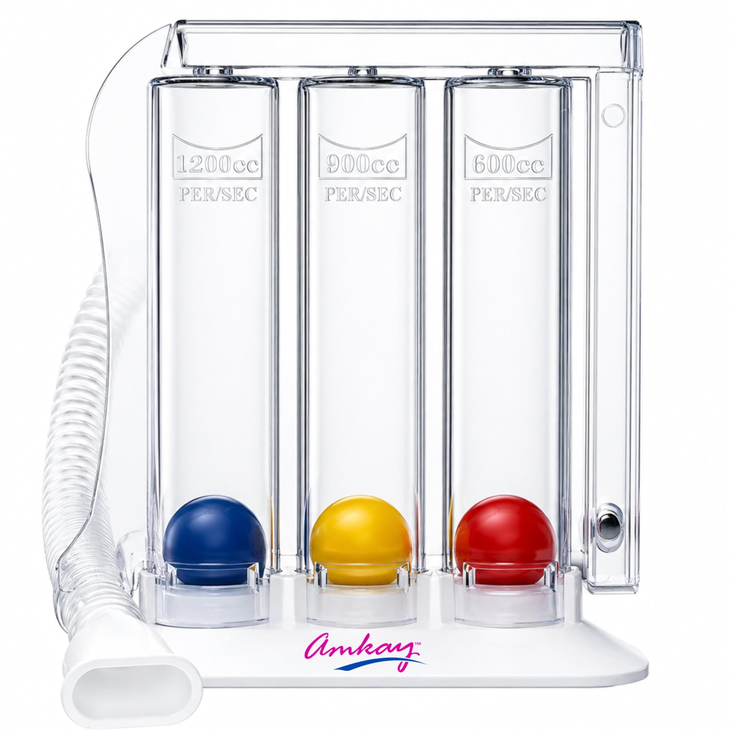 AMKAY Respiratory 3 Ball Lung Exerciser Spirometer | Breathing Exercise Device for Lung Health| Pack of 1| (Made in India)