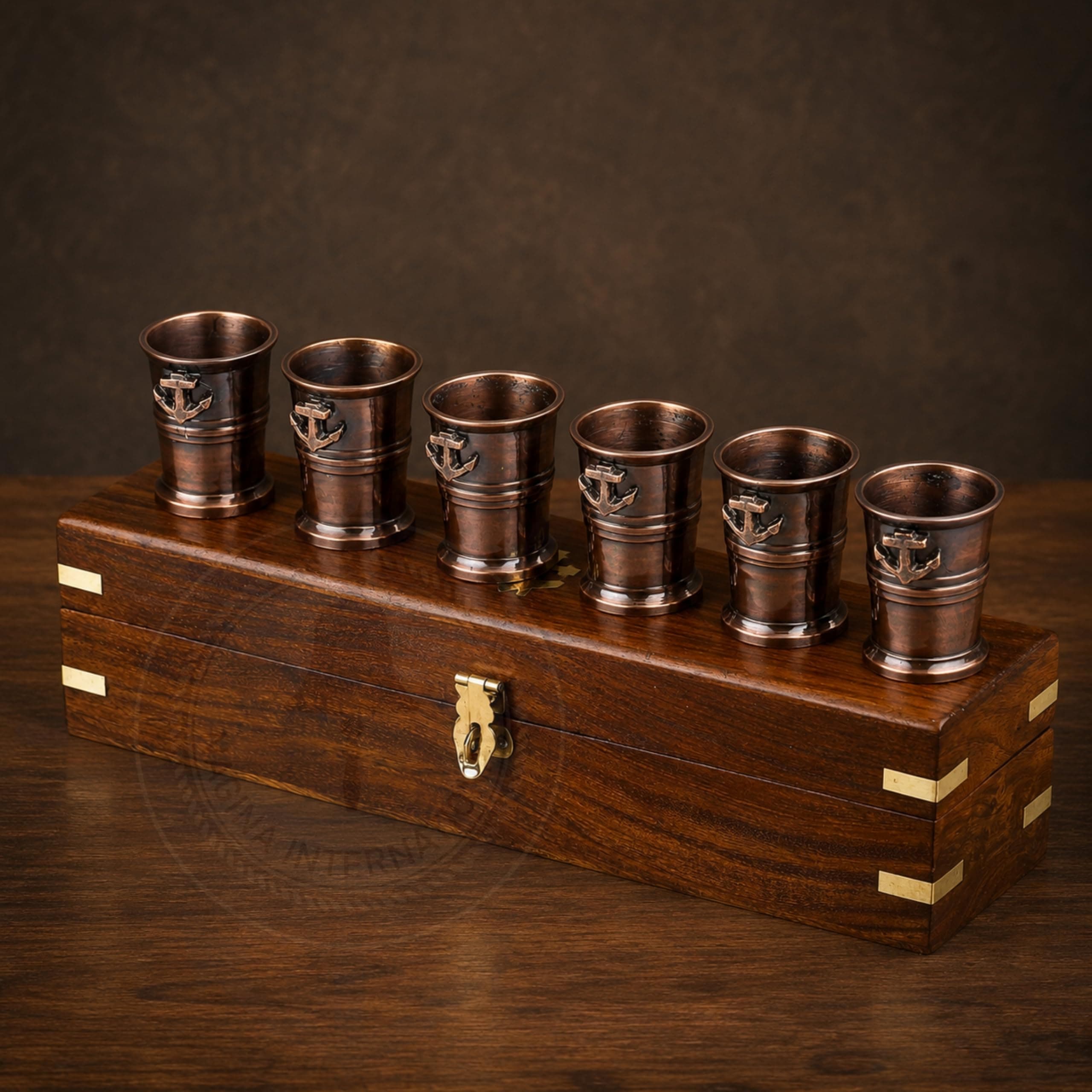 Nagina International 06 Shot Glasses with Rosewood Box