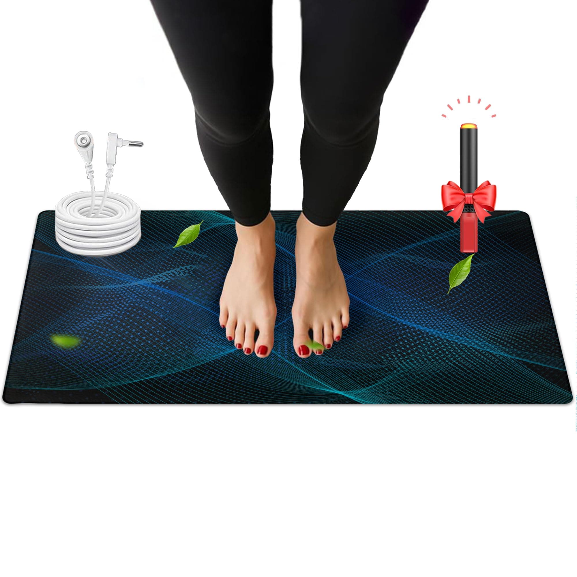 Grounding Mat Kit - Universal Mat (10 x 26.7) for Healthy Energy With Wristband and 15ft Straight Cord, Indoor Use for Full Body Balance & Wellness Support