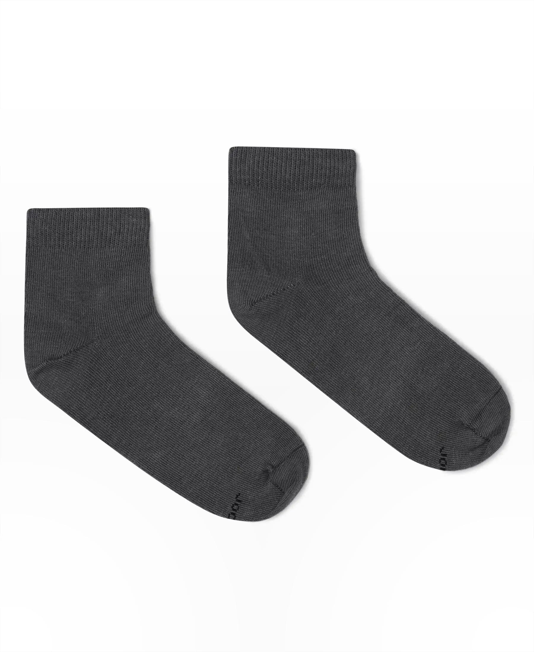Jockey Kids Ankle Length Cotton Socks 7801_Gun Metal_5-6 Yrs