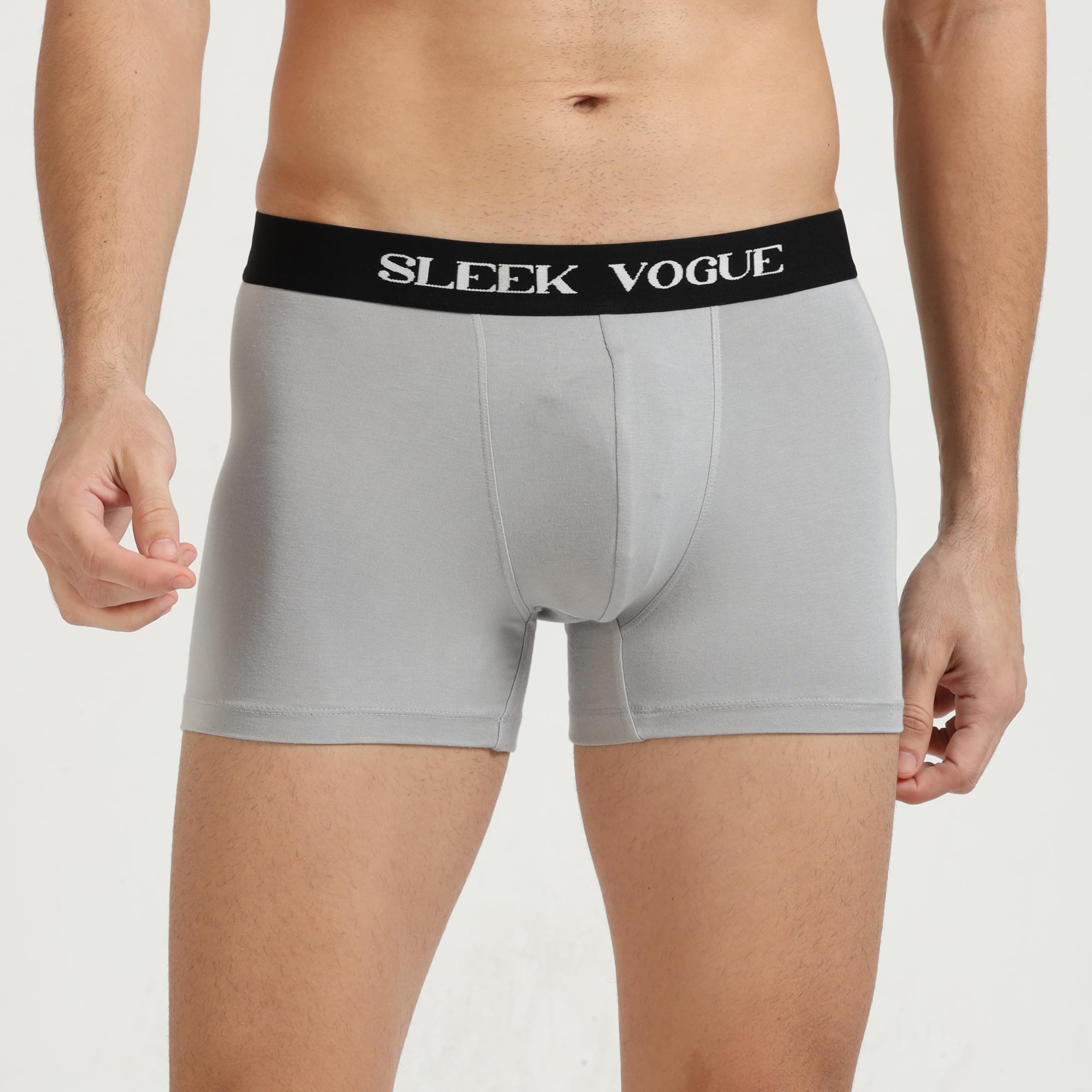 SLEEK VOGUE Men's Underwear Solid Modal Spandex Airsoft Trunk | Men's Regular Fit Underwear | Imported Solid Modal Spandex Fabric | Multicolor Trunk