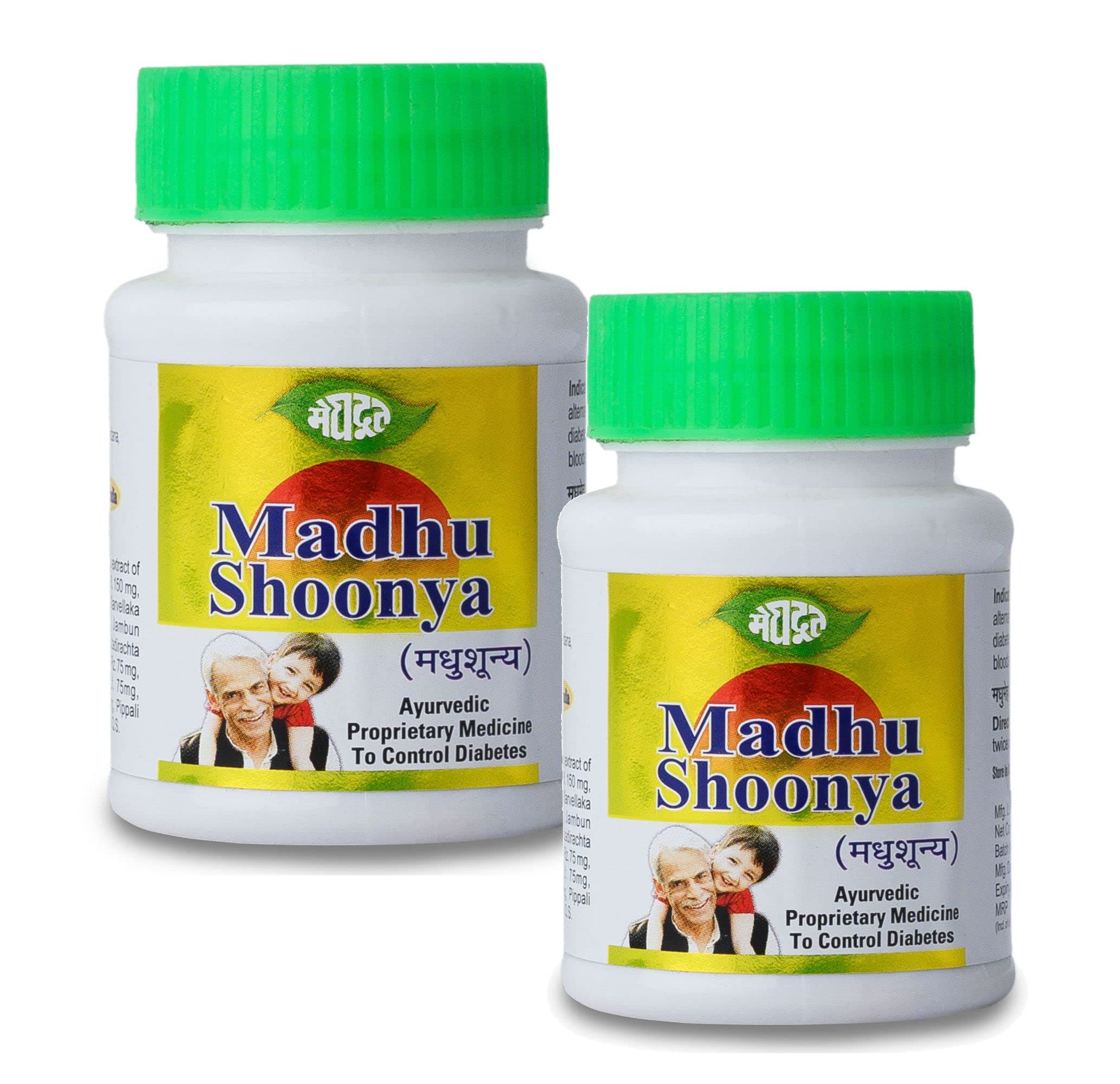 Meghdoot Madhu Shoonya Supplement Ayurvedic Sugar Support | Promotes Healthy Glucose Levels | Natural Formula for sugar Management 100 Tablets (50 Tablets Each - Pack of 2)