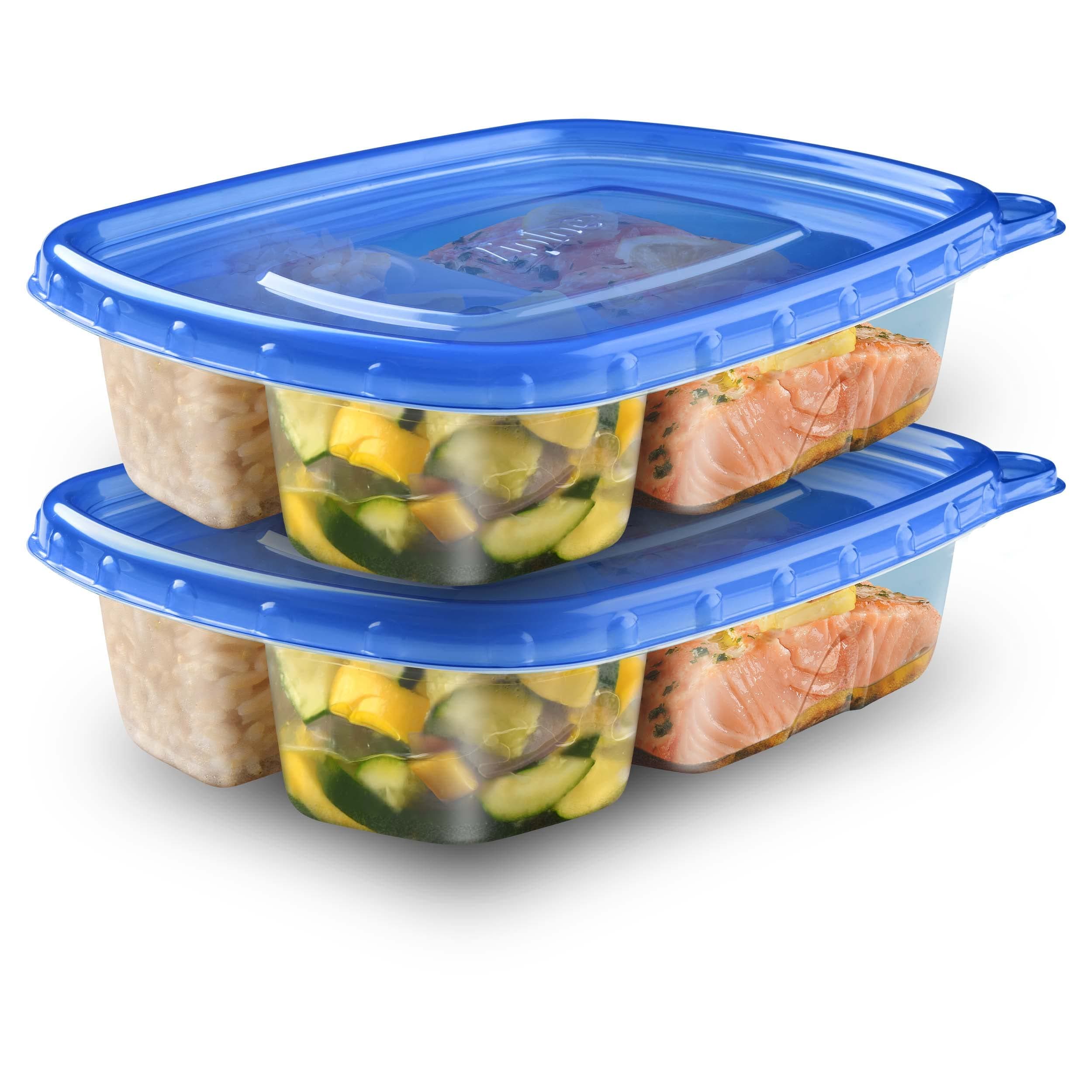 Ziploc Container, Divided Rectangle, 2 Count