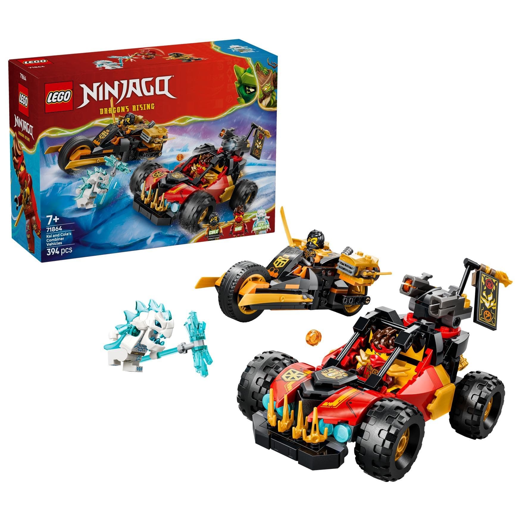 LEGO® NINJAGO® Kai and Cole’s Combiner Vehicles - Building Set with 3 Minifigures - 71864