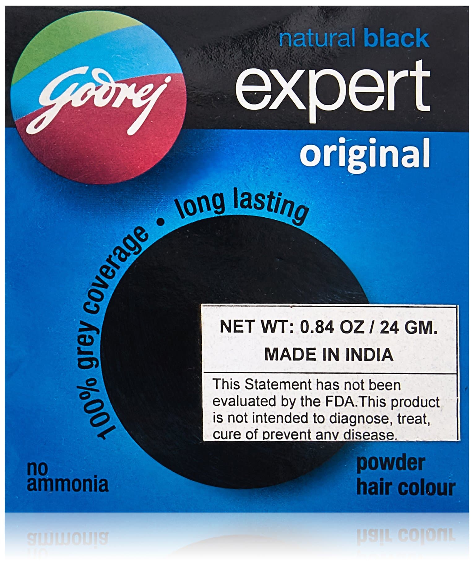 Godrej Ezee Expert Original Powder Hair Colour, 24g (Pack of 8) - Natural Black